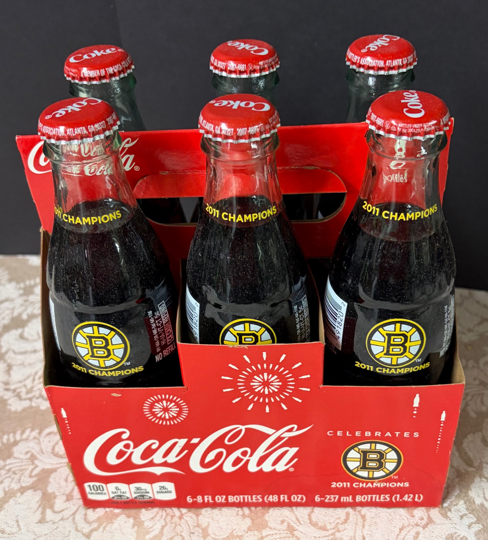 2011 Boston Bruins Stanley Cup Champions Coca Cola 6 Pack - image 1 of 2