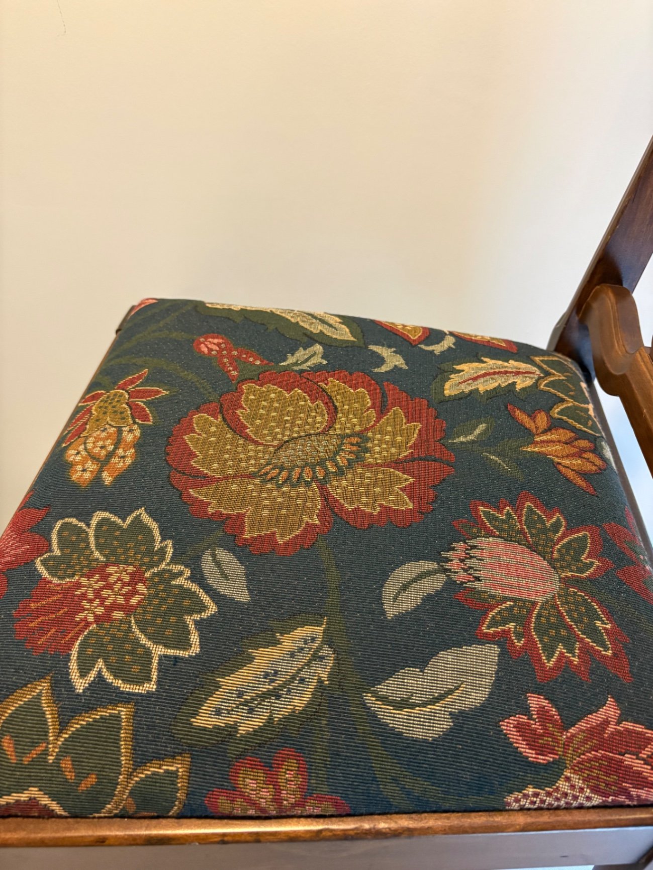 1930’s Walnut Upholsetered Vanity and Chair Set - image 6 of 6
