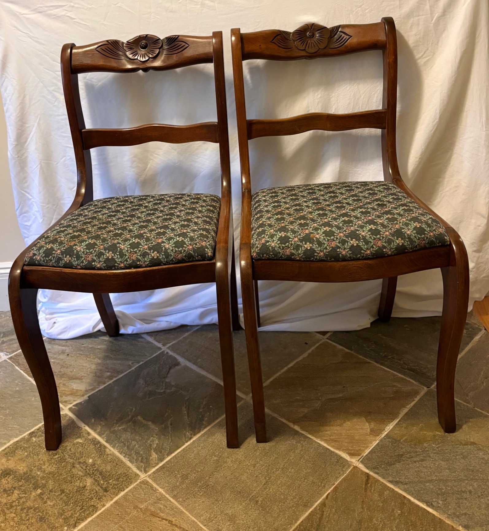 Vintage Mahogany Rose Back Regency Duncan Phyfe Chairs  - image 1 of 6