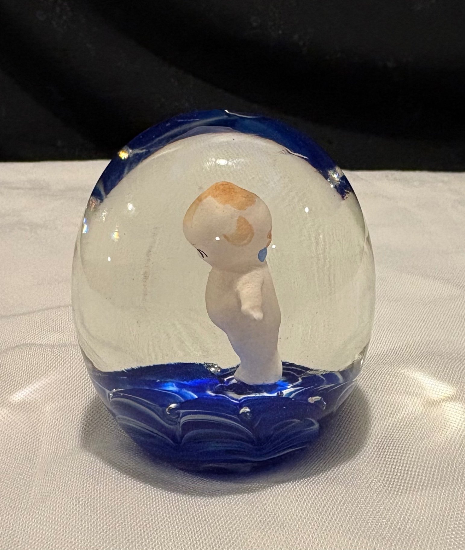 Maude and Bob St.Clair Rare MCM Cobalt Blue Kewpie Doll Paperweight - image 2 of 6
