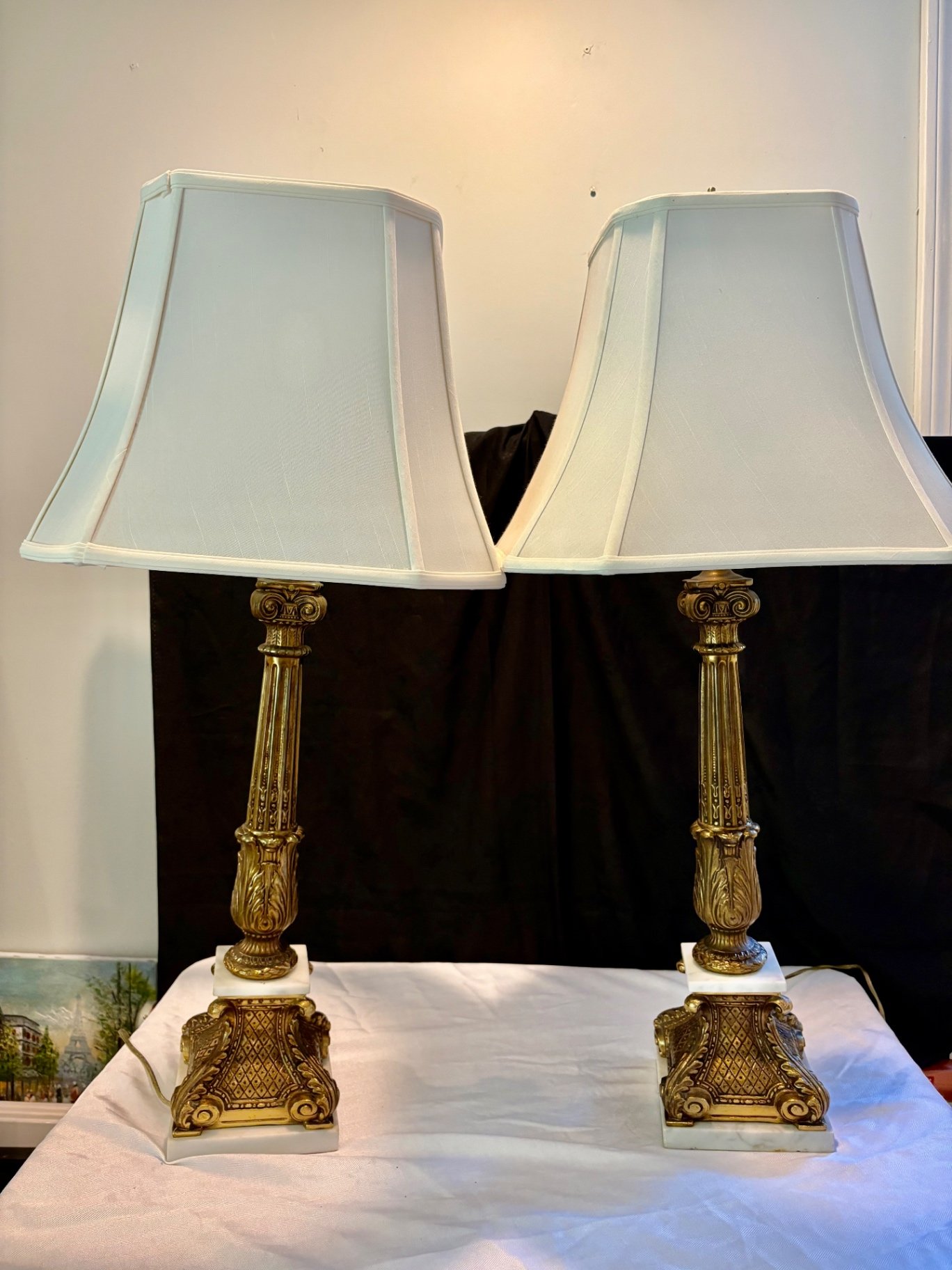 Vintage Brass and Marble Lamps - image 1 of 4
