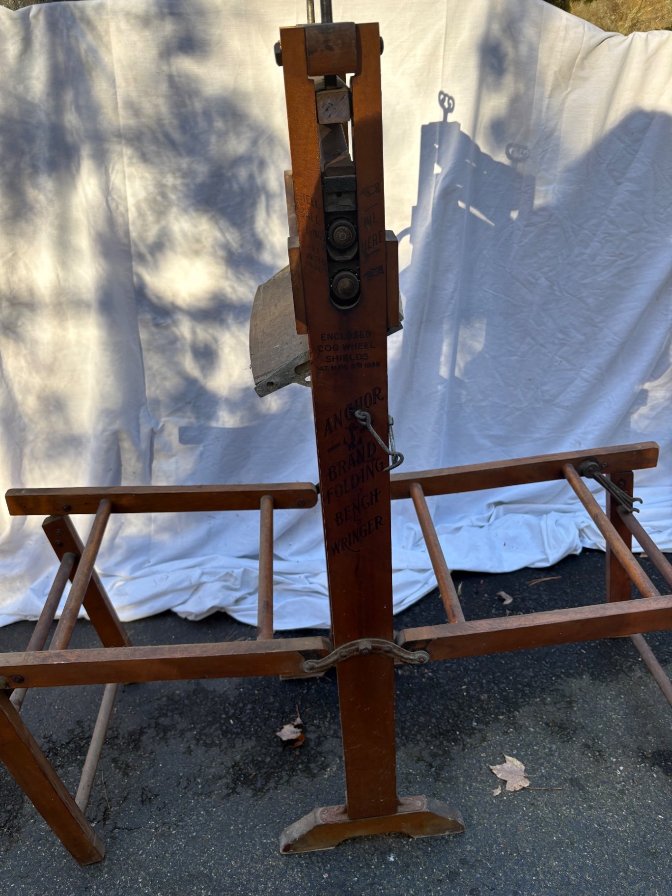 Antique Anchor Brand Folding Bench Wringer - image 3 of 4