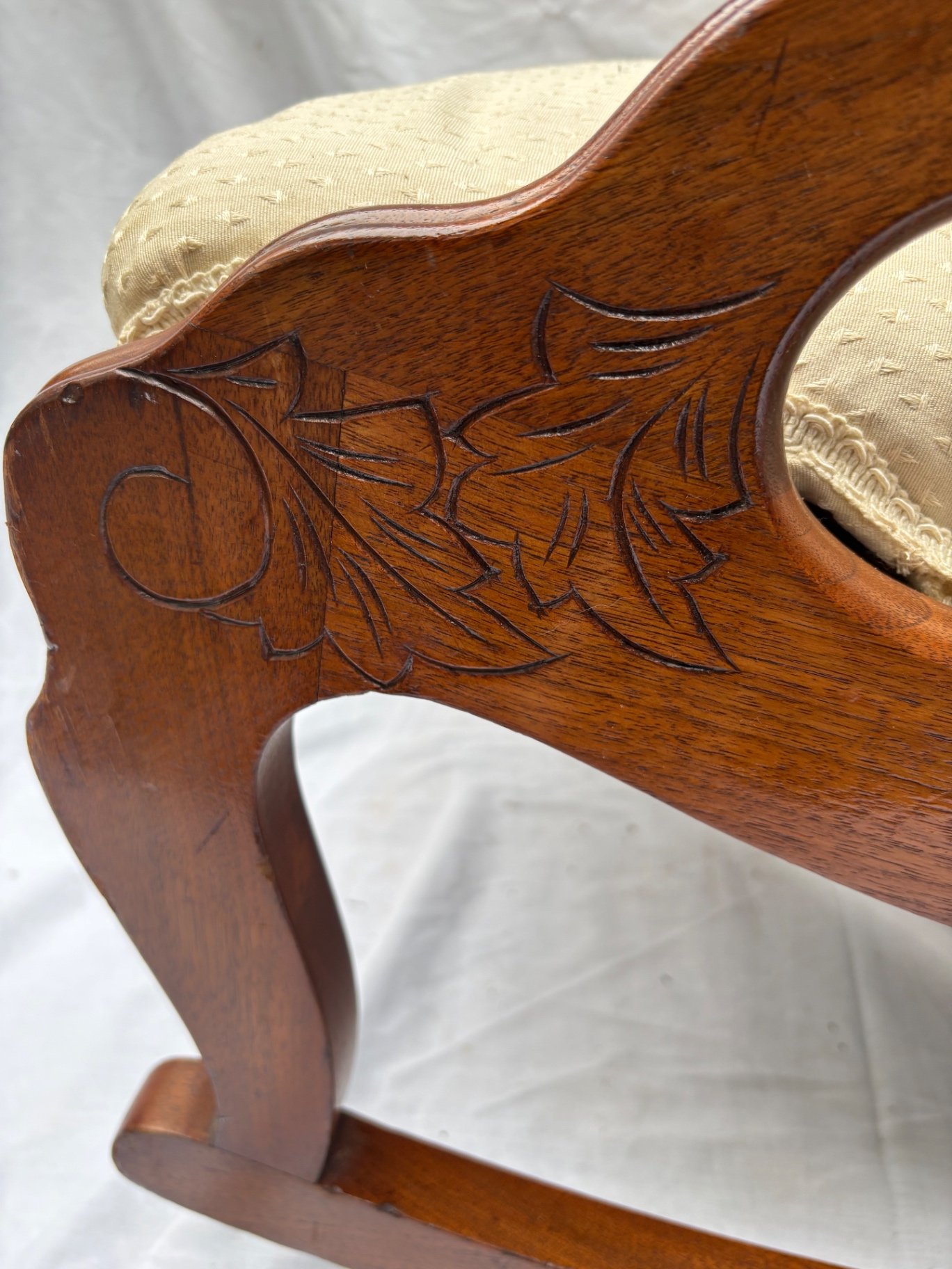 Ladies Victorian Walnut Rocker  - image 4 of 6