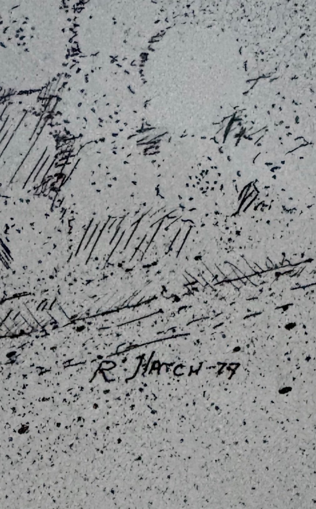 R.Hatch Pencil and Charcoal Drawing, 1979 - image 3 of 3