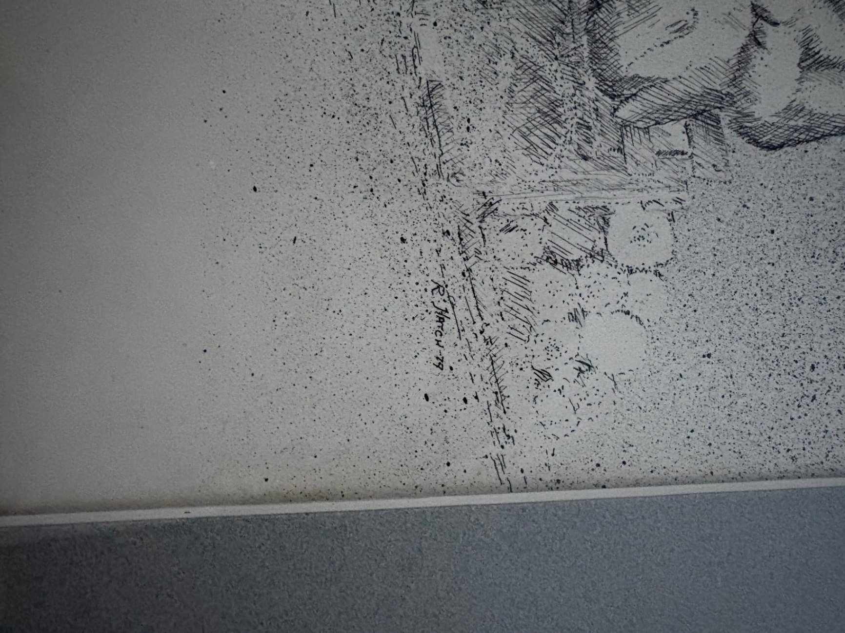 R.Hatch Pencil and Charcoal Drawing, 1979 - image 2 of 3