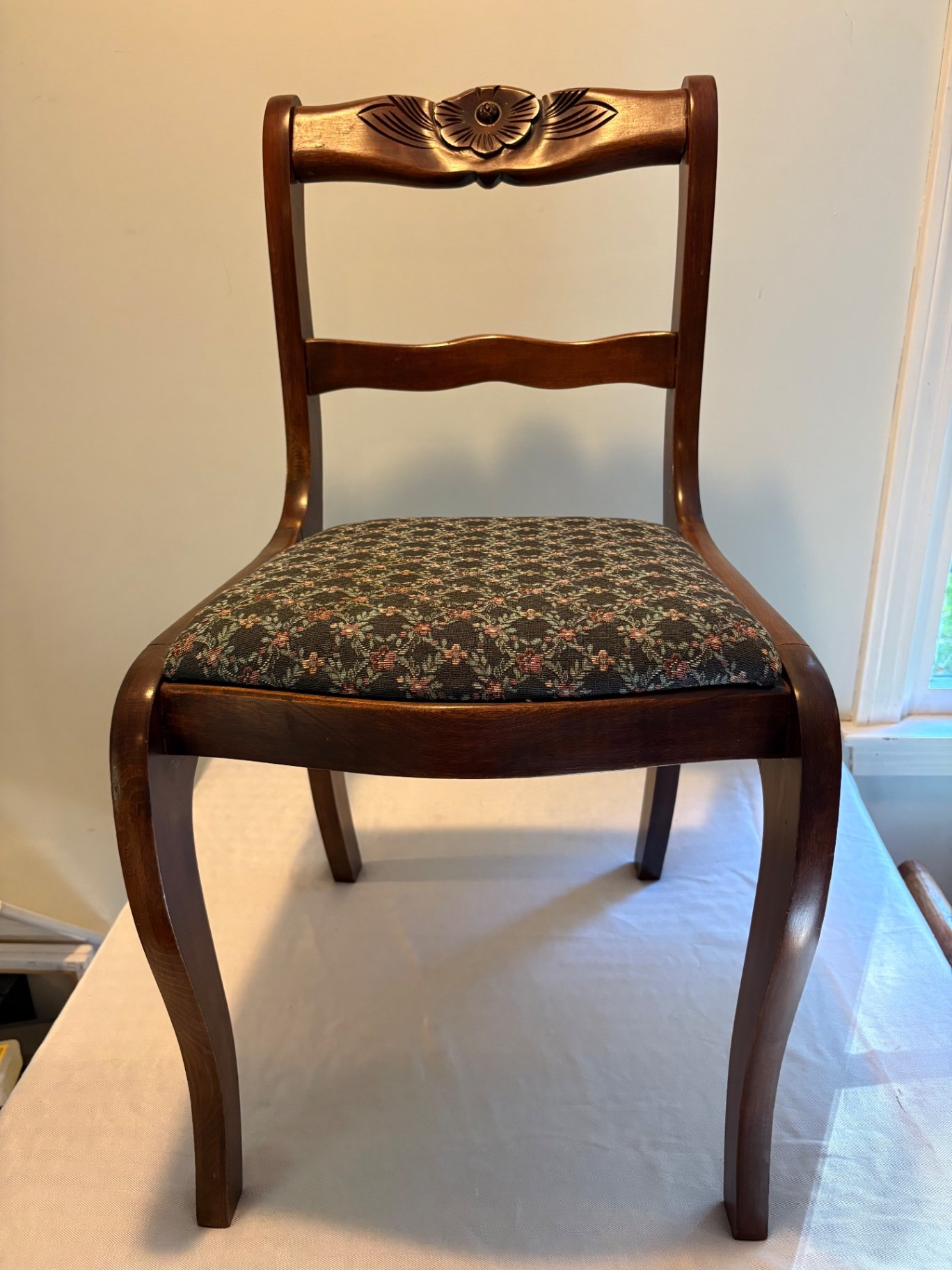 Vintage Mahogany Rose Back Regency Duncan Phyfe Chairs  - image 2 of 6