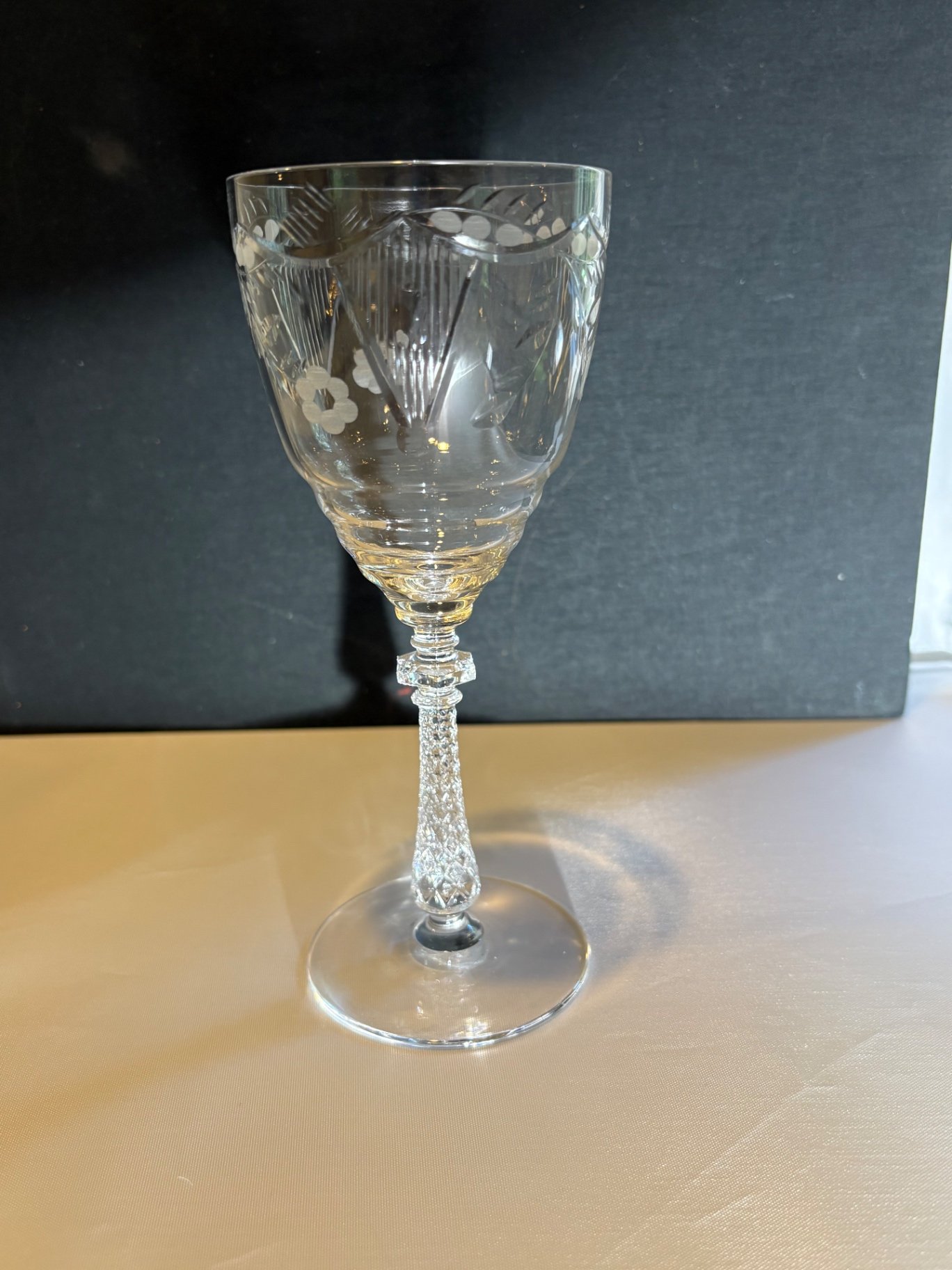 Vintage Holiday Crystal , Libbey Rock Sharpe 10 Water Glasses  - image 3 of 4