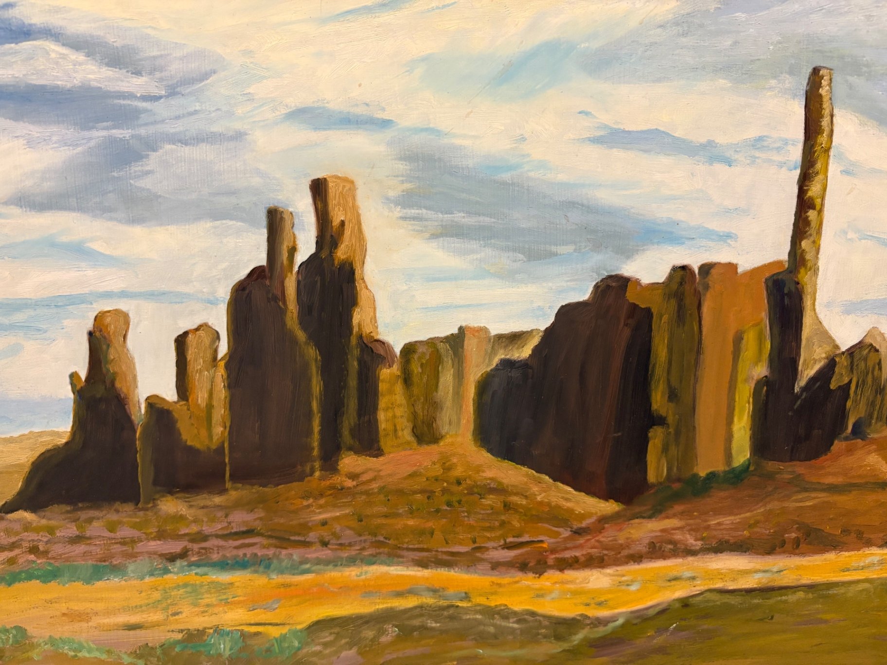 Oil Painting by D. Stearns, depicts Monument Valley - image 3 of 4