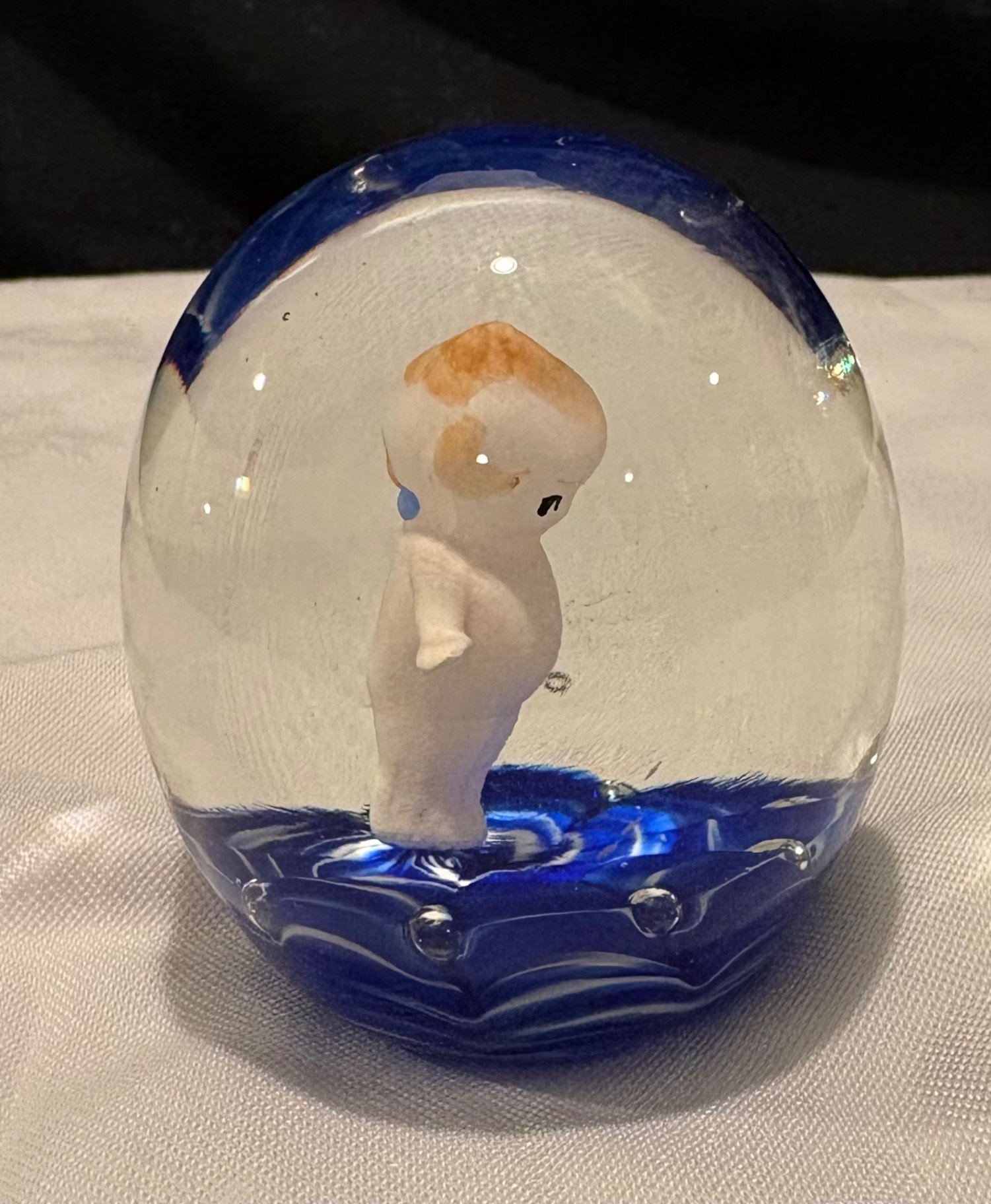 Maude and Bob St.Clair Rare MCM Cobalt Blue Kewpie Doll Paperweight - image 4 of 6