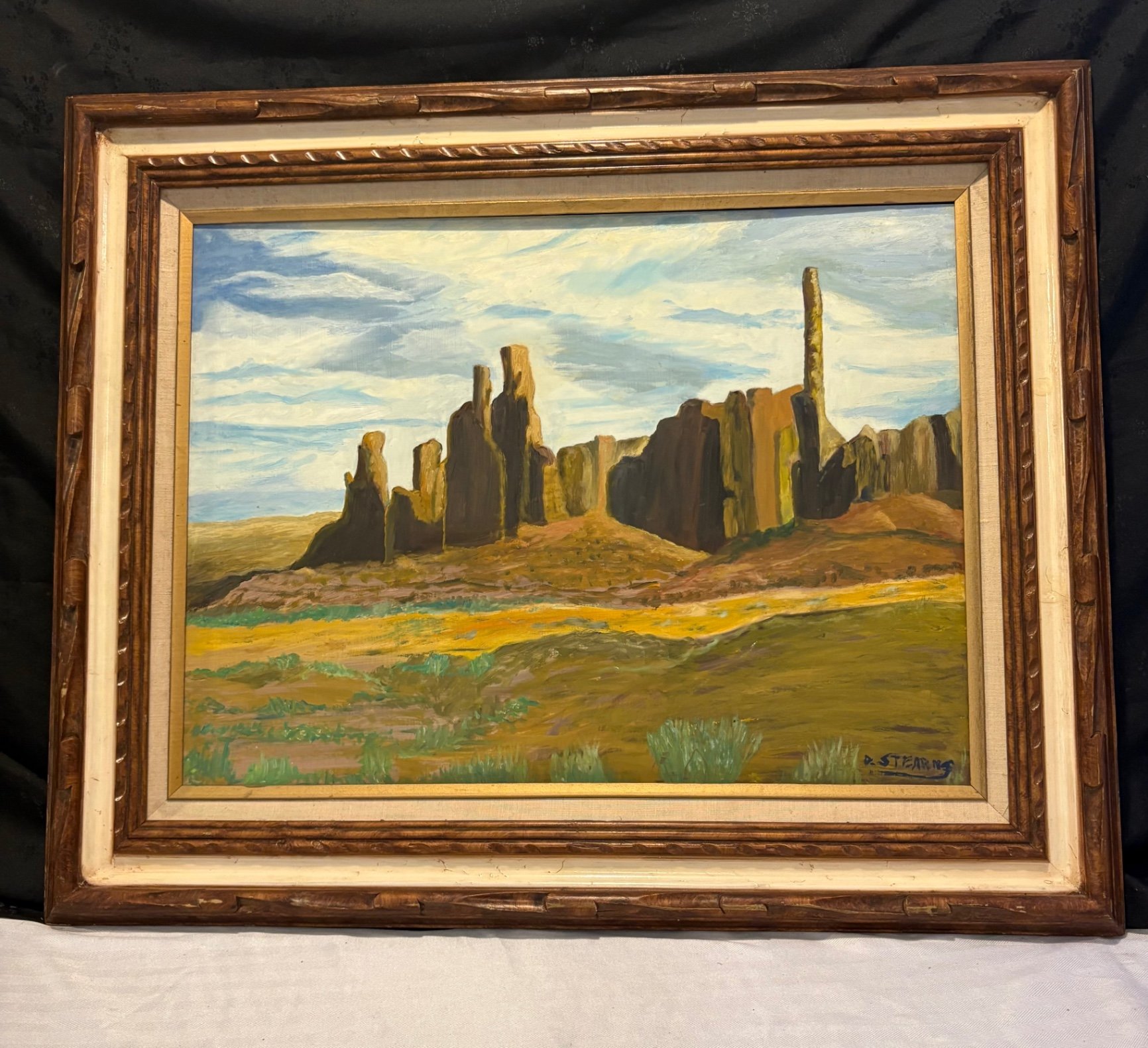 Oil Painting by D. Stearns, depicts Monument Valley - image 1 of 4