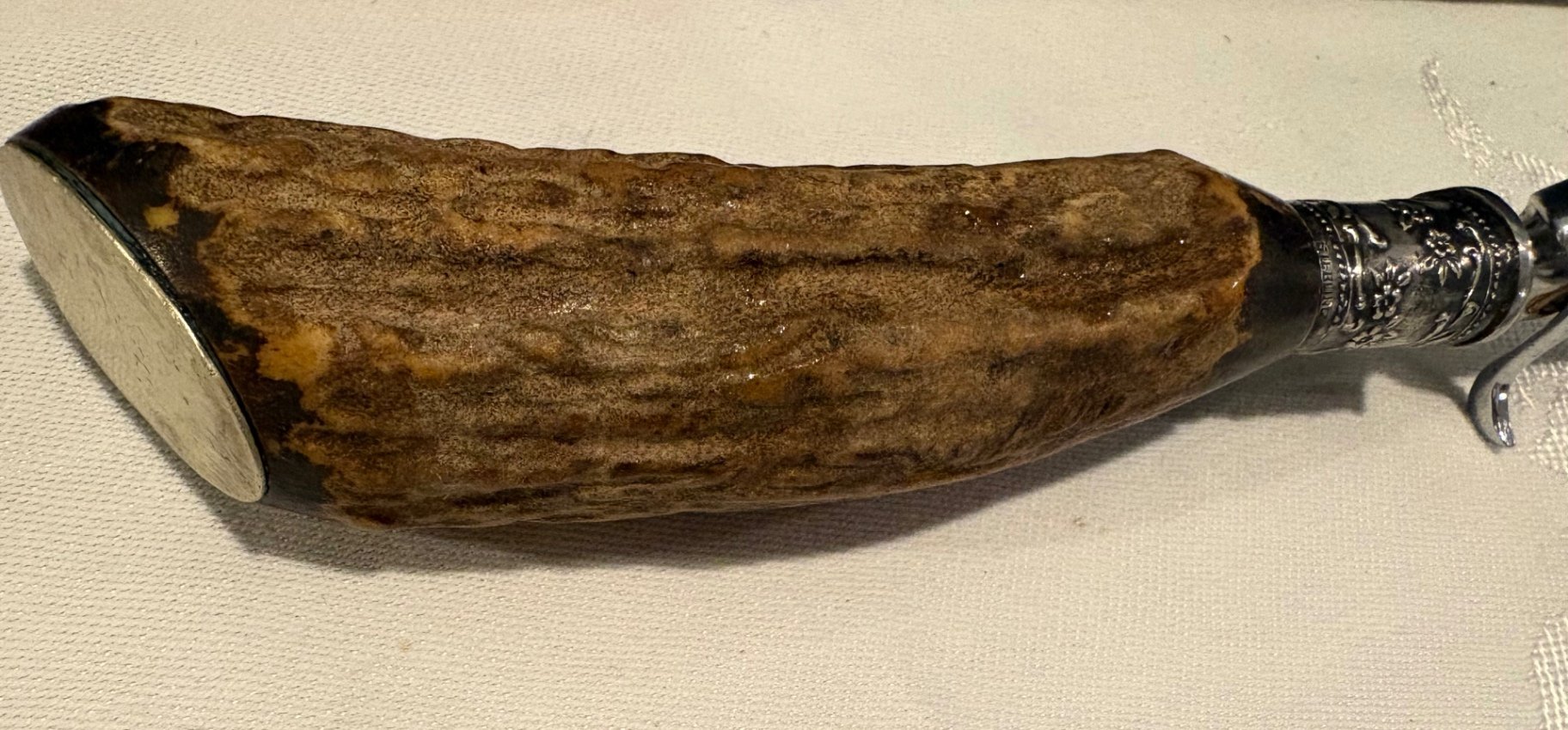 Vintage Carving Set with Bakelite Handles, Fork with Carved Stag Antler - image 2 of 3