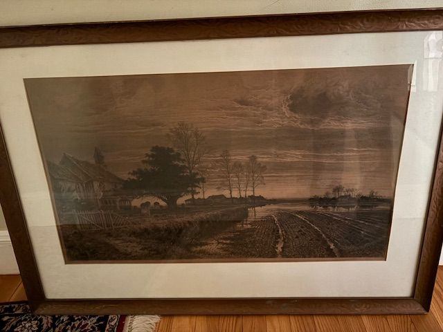 Framed Etching by Alfred-Louis Brunet Debaines - image 1 of 3