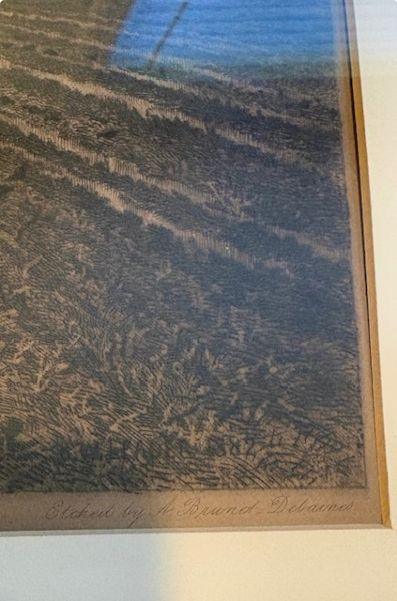 Framed Etching by Alfred-Louis Brunet Debaines - image 2 of 3