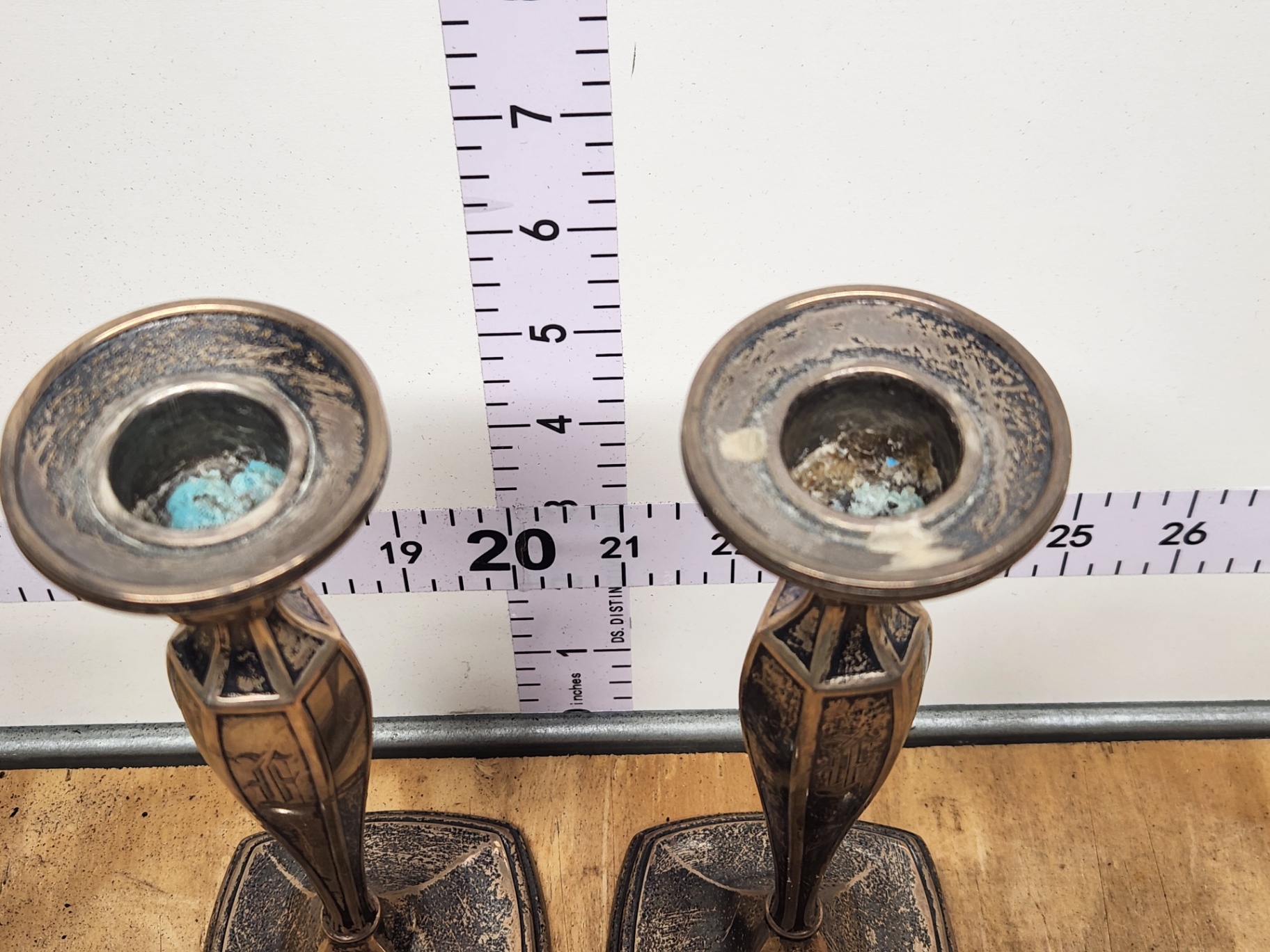 Monogrammed Sterling Silver Candlesticks  - image 4 of 6