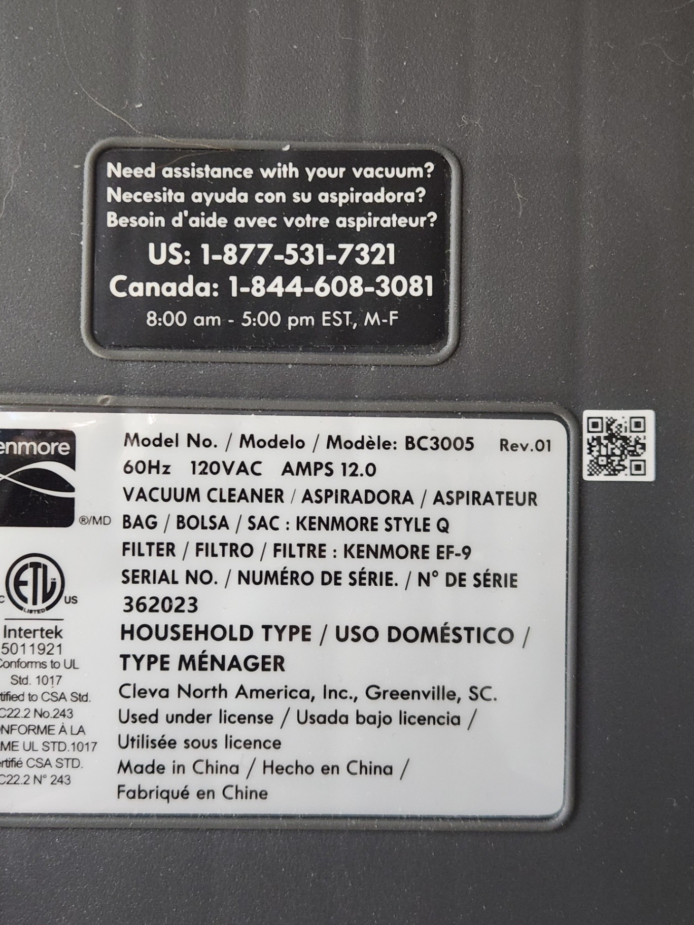 Kenmore BC3005 Vacuum Cleaner - image 13 of 14