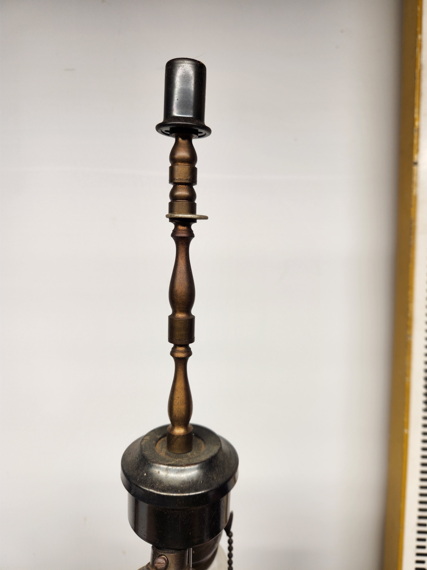 Antique Cloisonne Champleve Enamel Lamp With Figural Handles - image 9 of 11