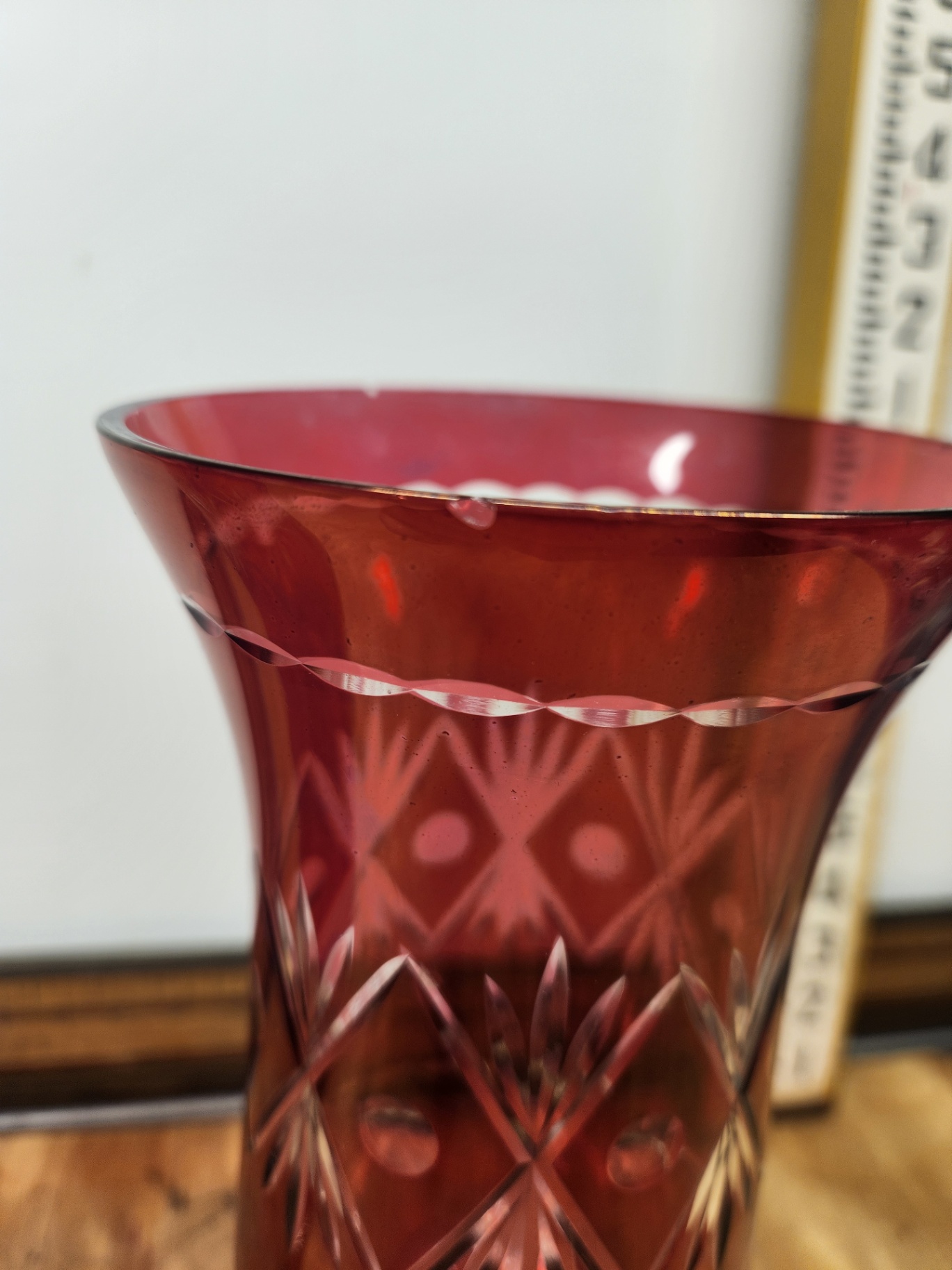 Sterling Silver & Cut Cranberry Glass Candle Holders - image 6 of 12