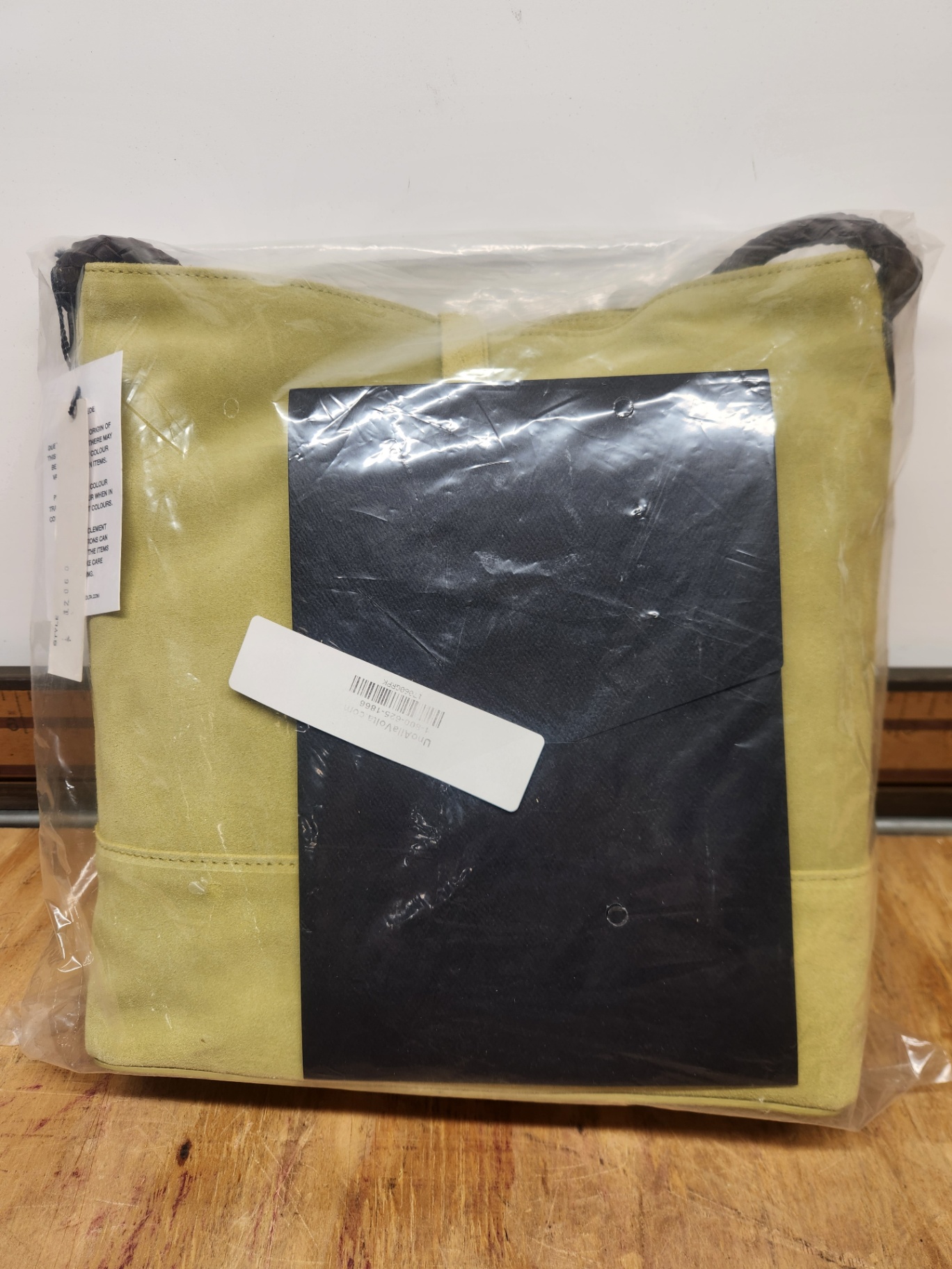 Uno Alla Volta Lime Green Florentine Suede Bucket Bag - image 9 of 9
