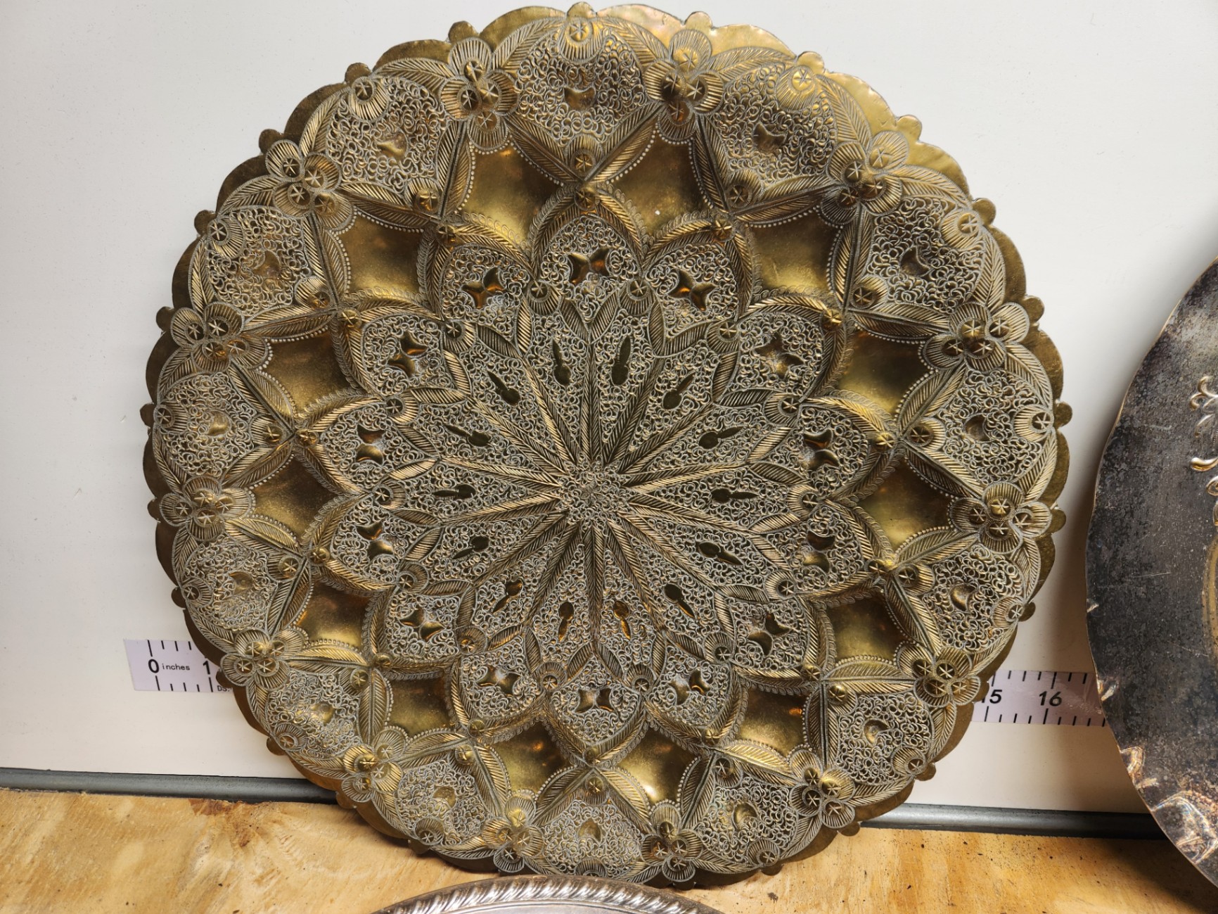 Silverplate & Brass Tray Lot - image 7 of 23