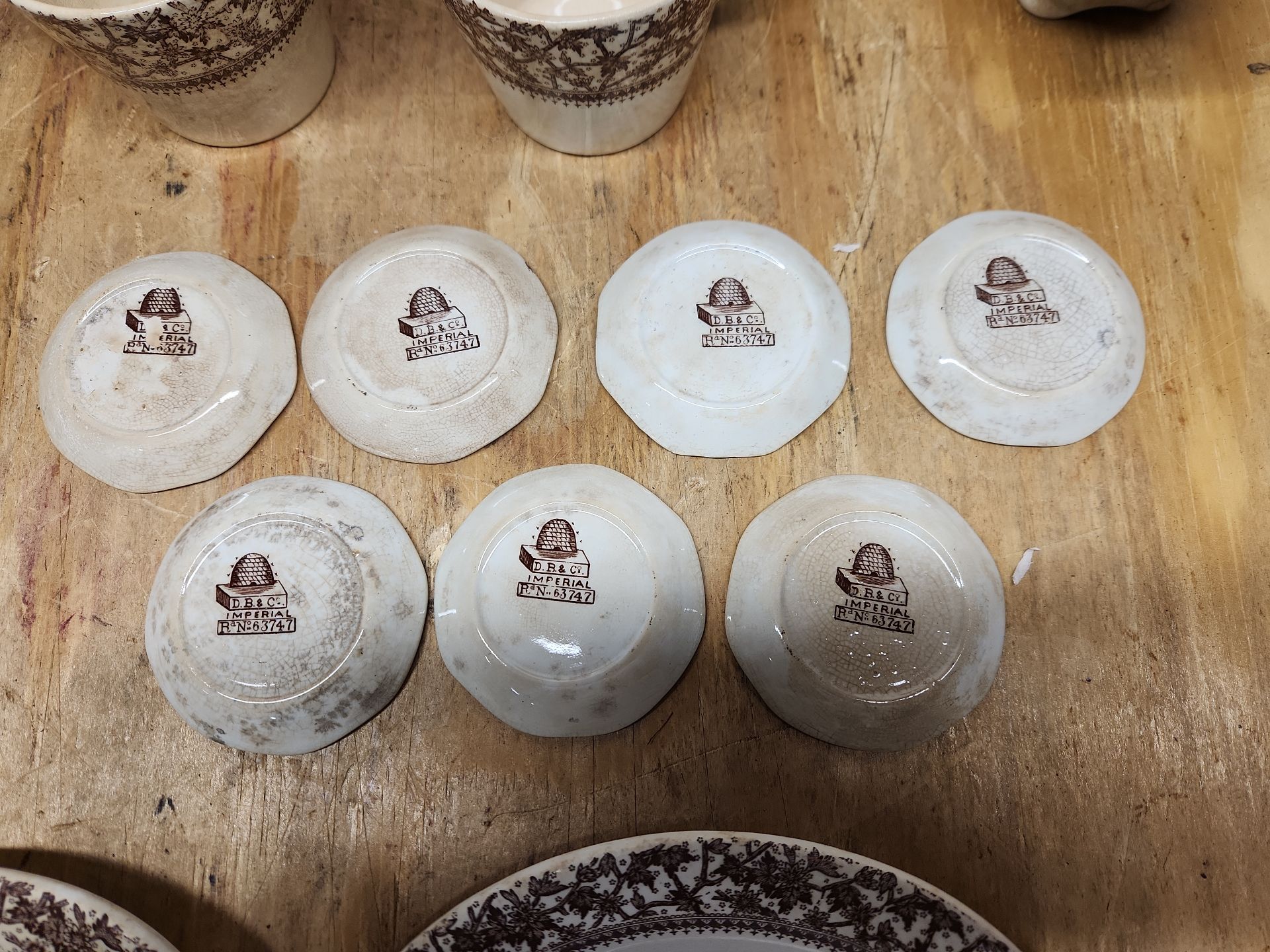 D.B. & Co Imperial Brown Transferware Lot - image 4 of 43