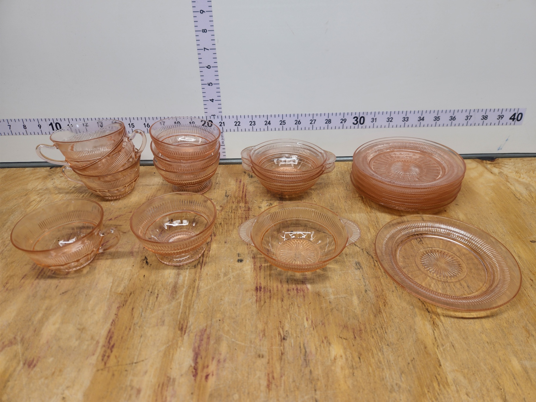 Pink Depression Glass Lot - image 1 of 17
