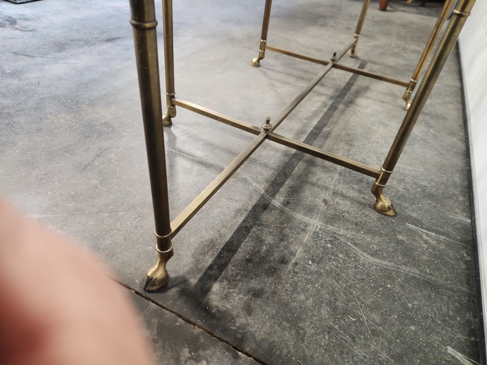 Mid-century Brass & Glass Oval Coffee Table - image 10 of 19