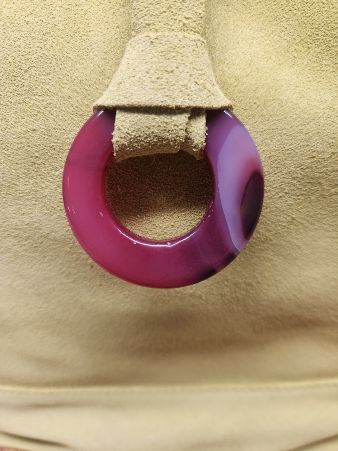 Uno Alla Volta Lime Green Florentine Suede Bucket Bag - image 3 of 9