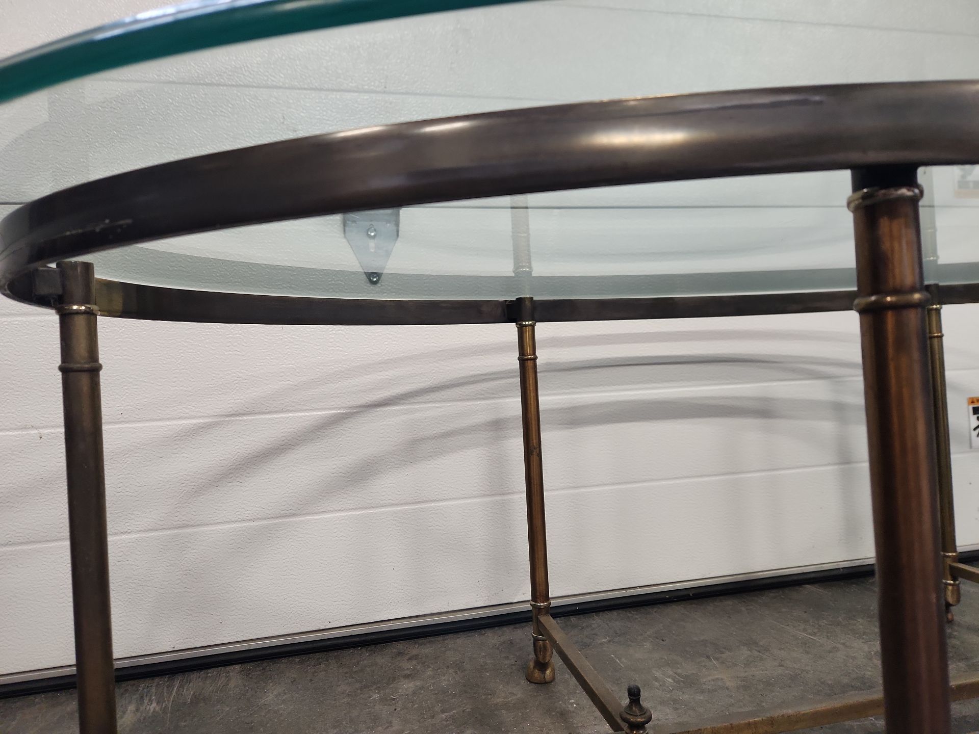 Mid-century Brass & Glass Oval Coffee Table - image 13 of 19