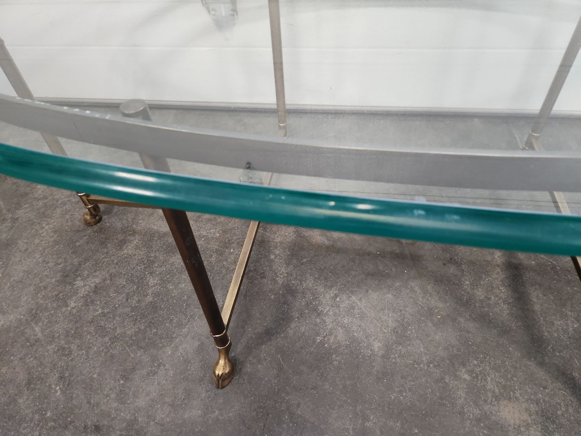 Mid-century Brass & Glass Oval Coffee Table - image 16 of 19