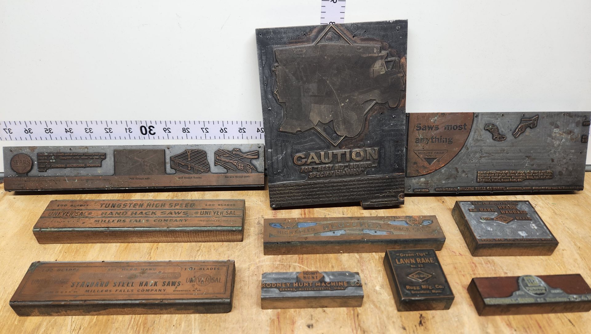 Letterpress Print Block Advertising Lot - image 1 of 13