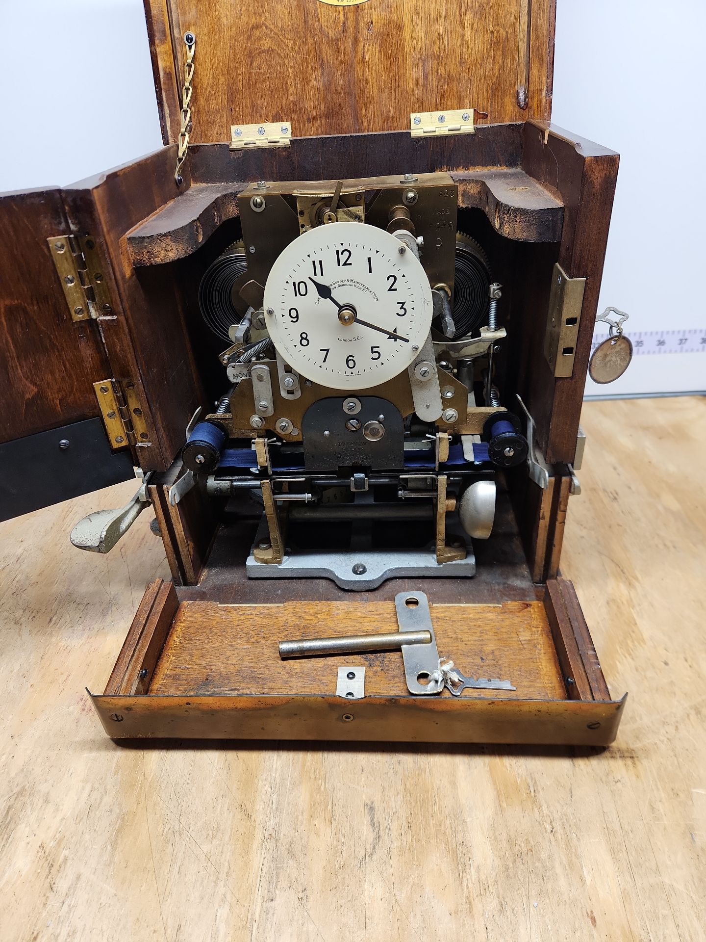 Vintage Time Recorder Supply & Maintenance Company Time Clock - image 7 of 16