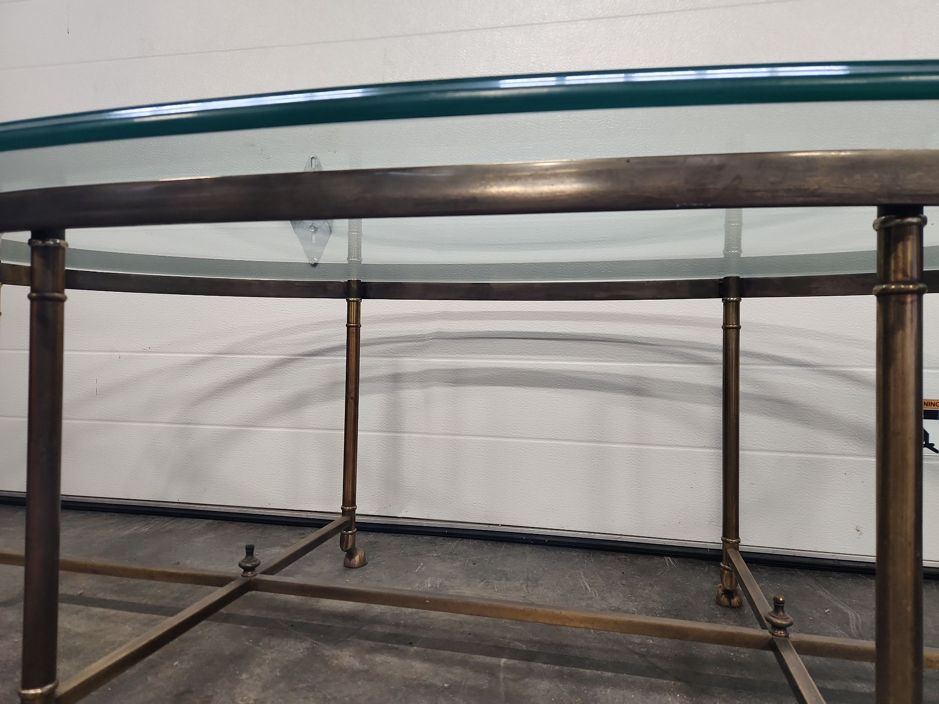Mid-century Brass & Glass Oval Coffee Table - image 12 of 19