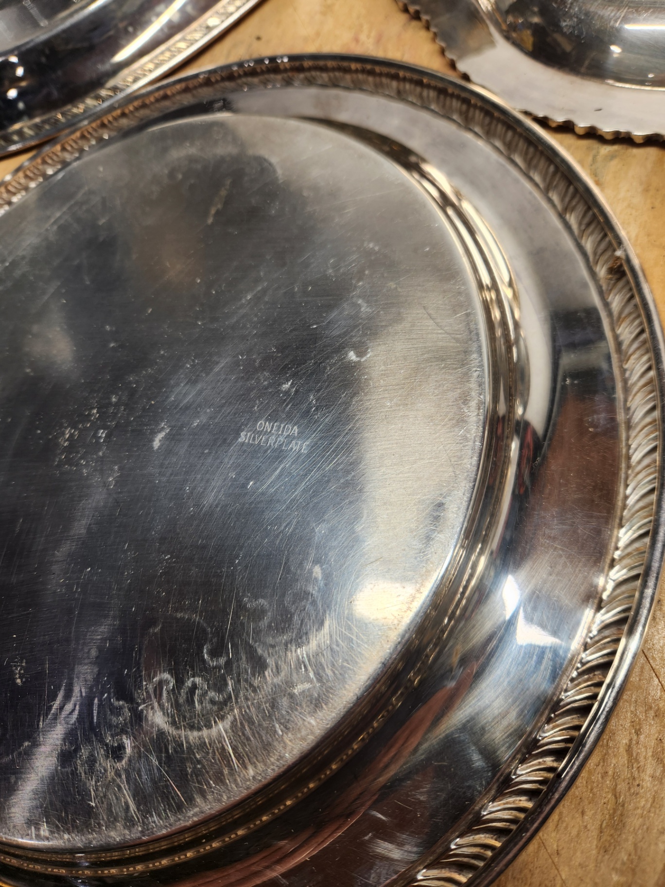 Silverplate & Brass Tray Lot - image 16 of 23