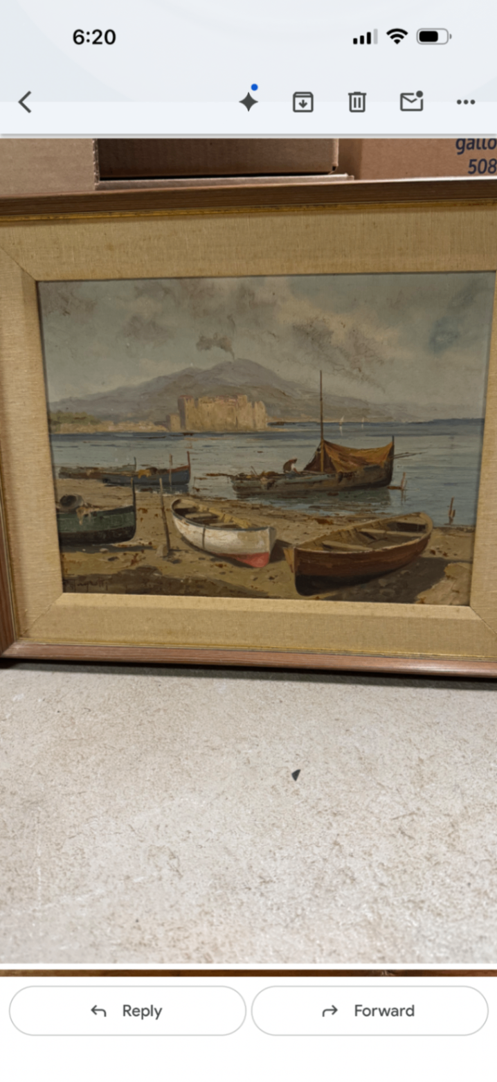 Coastal Seascape Paintings with Boats and Lighthouse - image 1 of 4