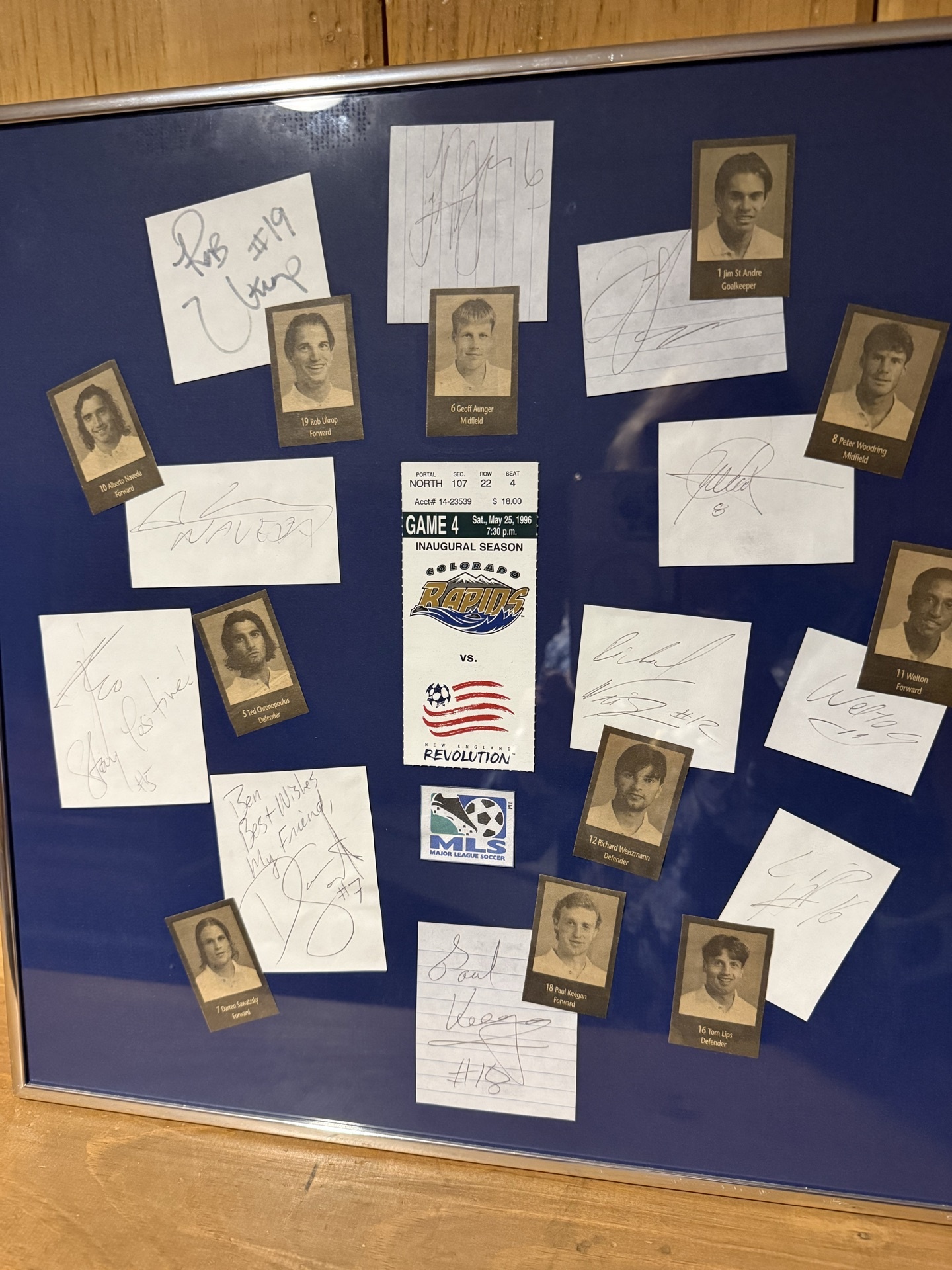 Autographed MLS Soccer Memorabilia Board - image 1 of 3