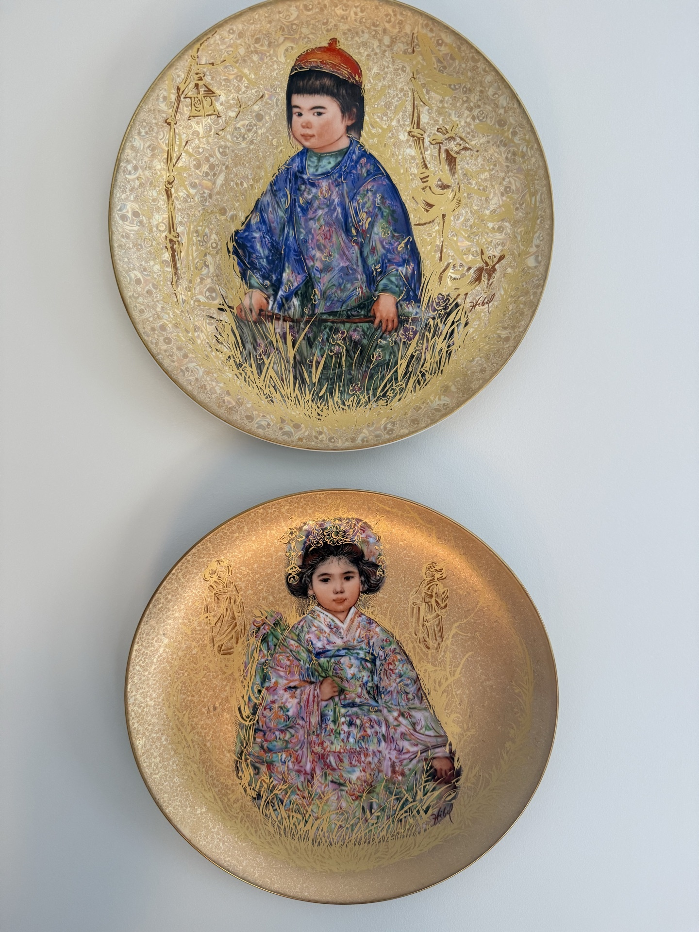 Edna Hibel Sakura and Michio Decorative Plates - image 1 of 4