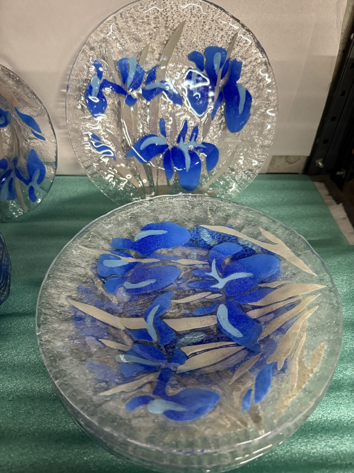 Sydenstricker blue floral glass bowls and plates set - image 3 of 4