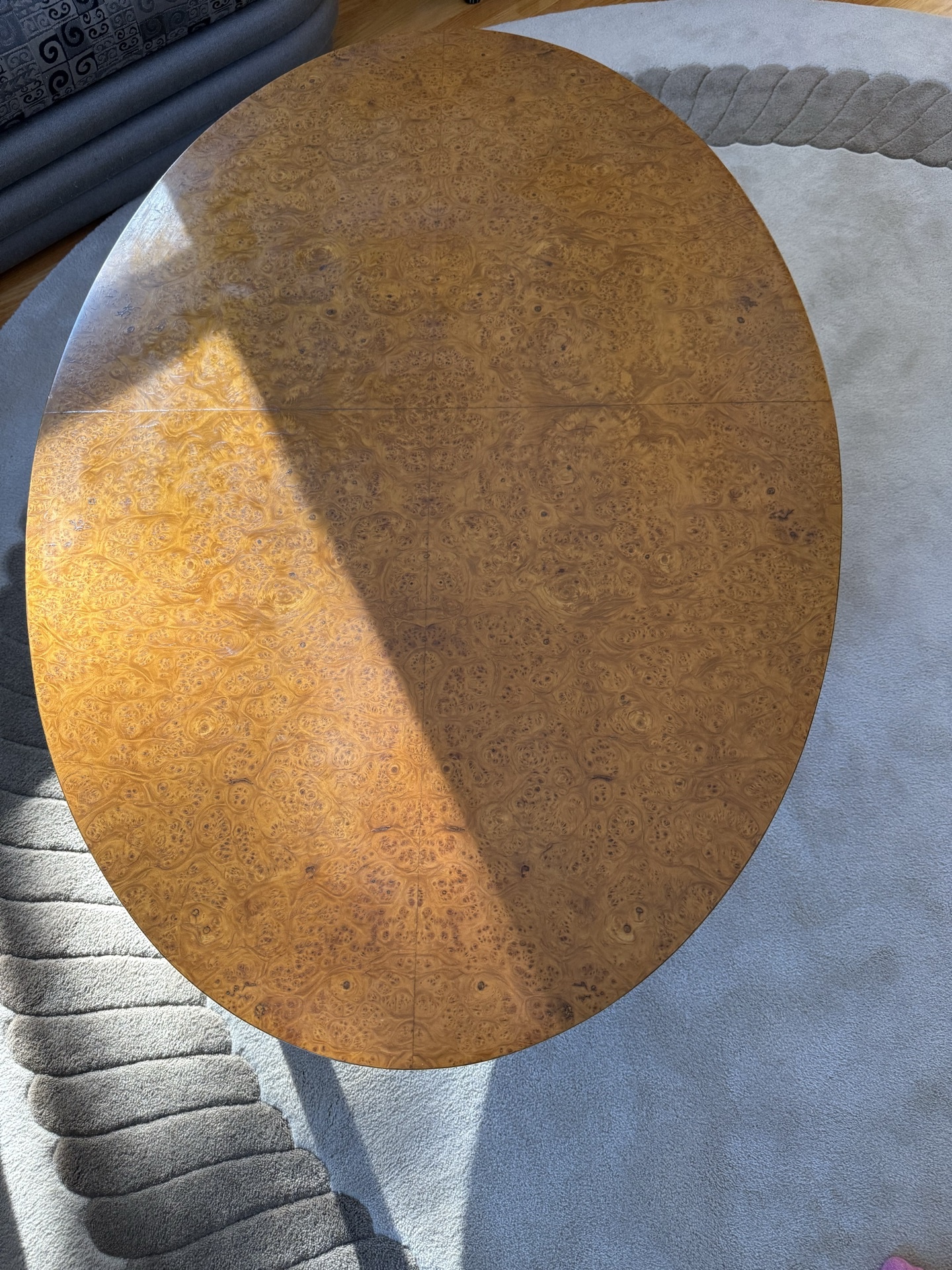 Oval Burl Wood Coffee Table - image 1 of 5