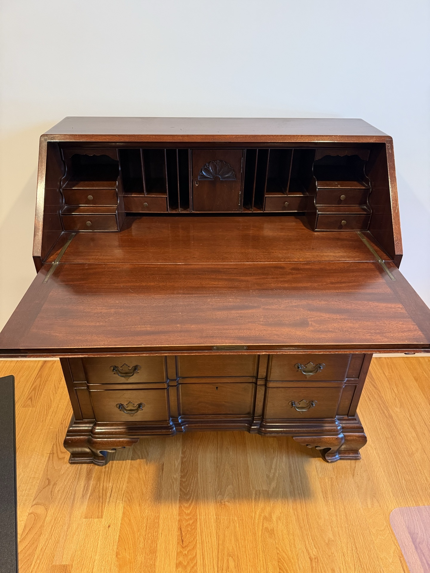 Antique mahogany slant-front desk with upper cabinet - image 1 of 9