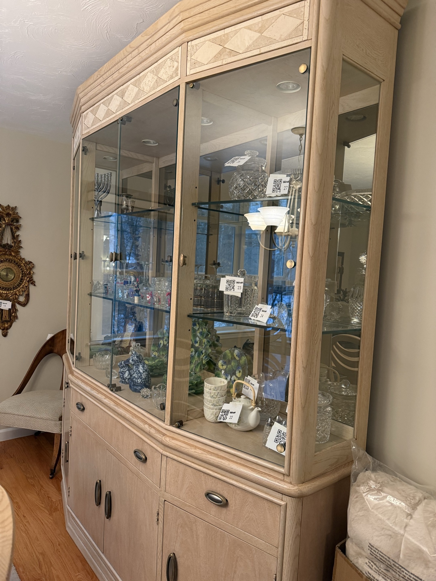 Art Deco Buffet-style china cabinet with glass display - image 1 of 4