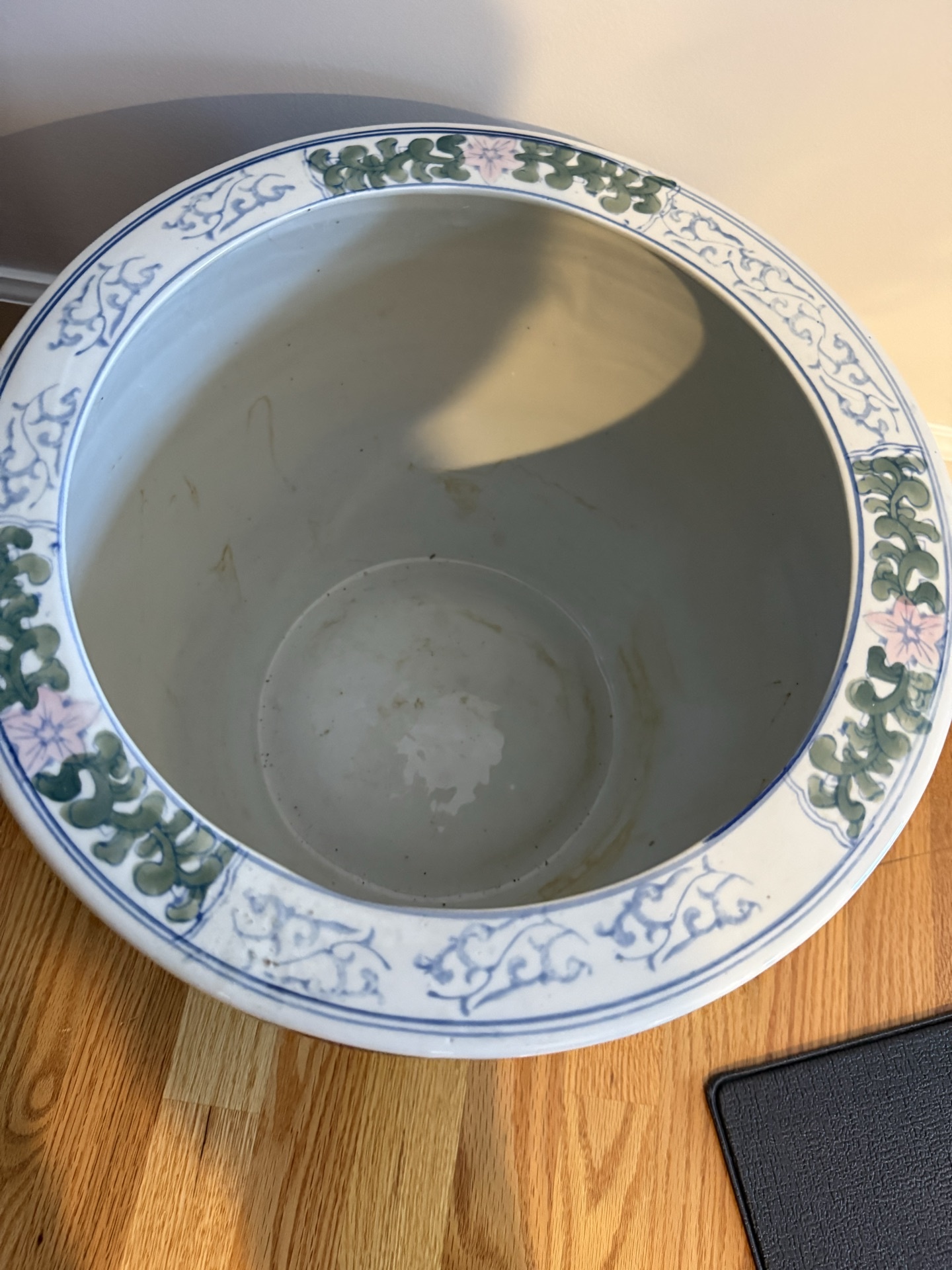 Blue and White Chinese Motif Ceramic Flower Pot - image 2 of 3