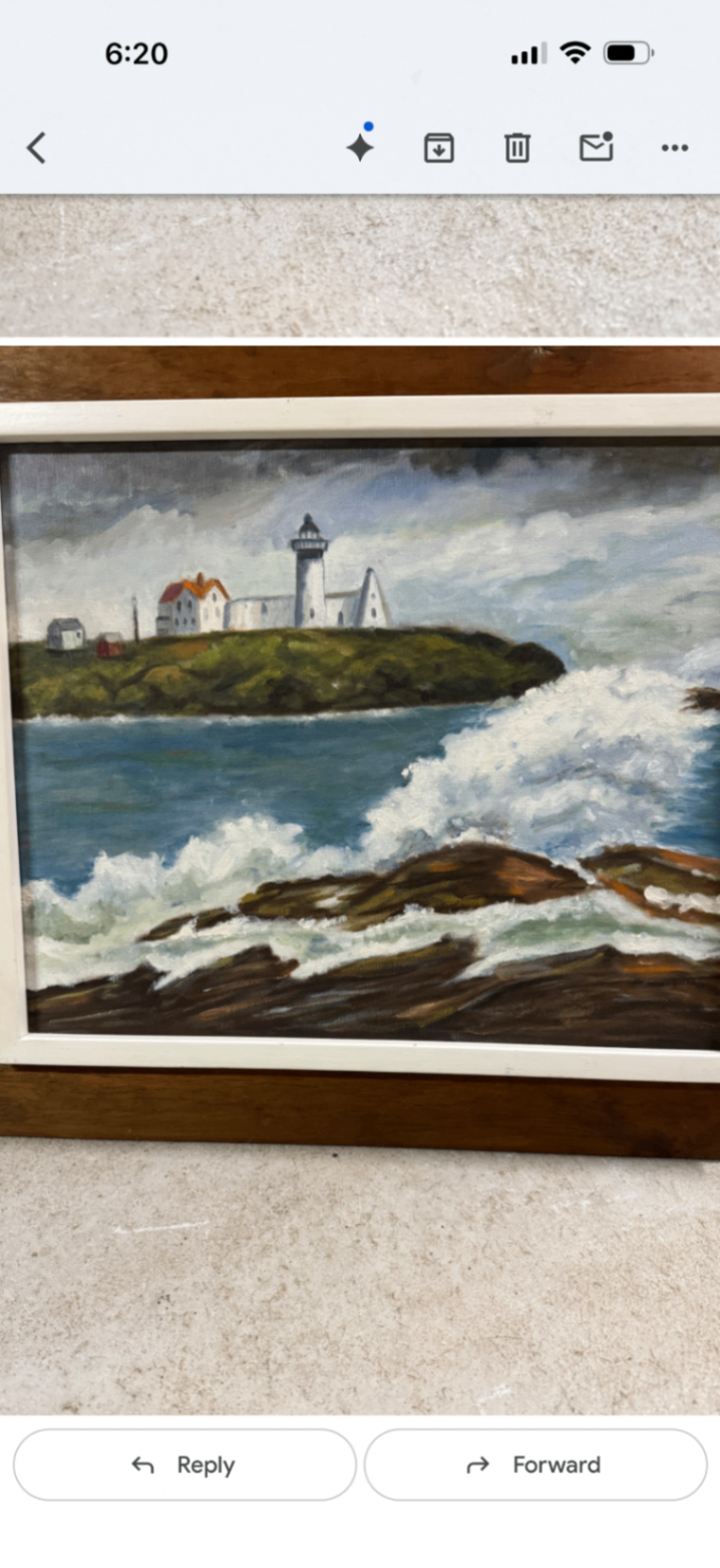 Coastal Seascape Paintings with Boats and Lighthouse - image 4 of 4