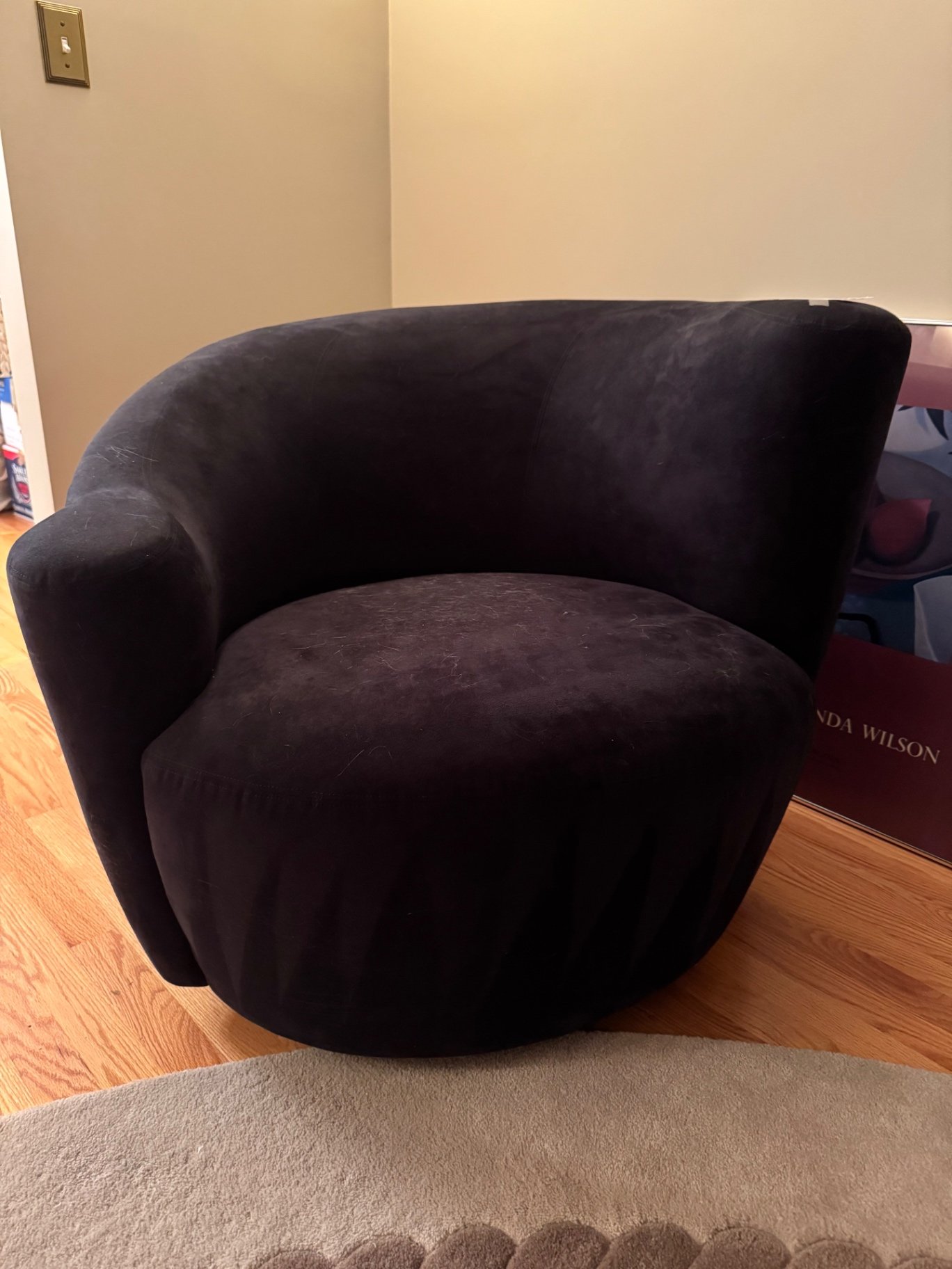 Black Velvet Armchairs - image 2 of 2