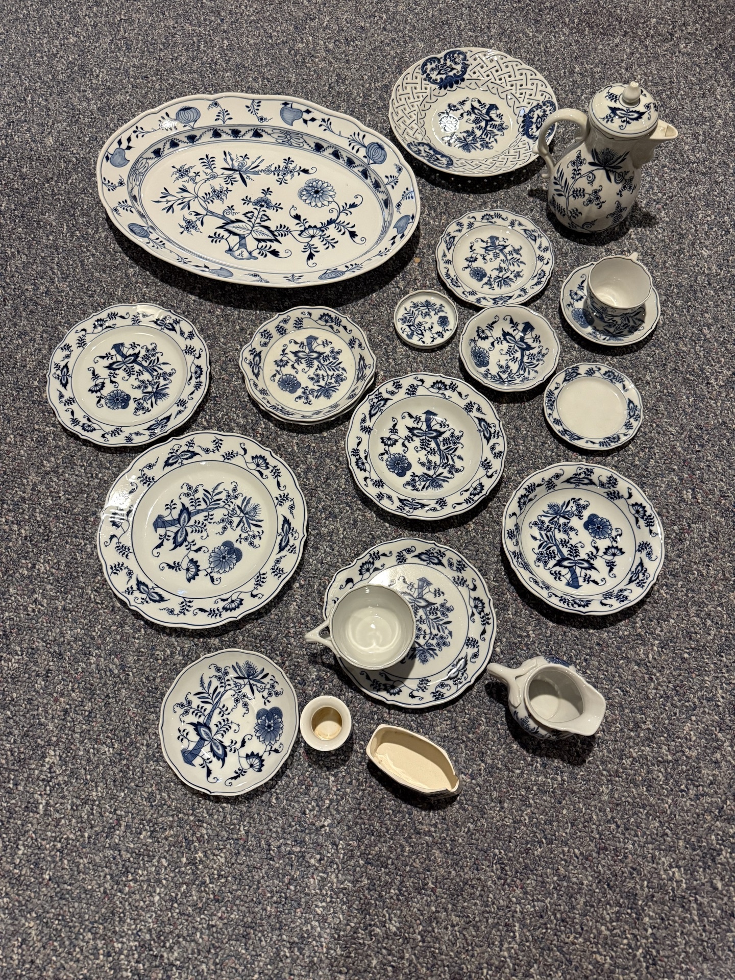 Blue Danube Blue-and-White Dinnerware and Tea Set - image 1 of 18