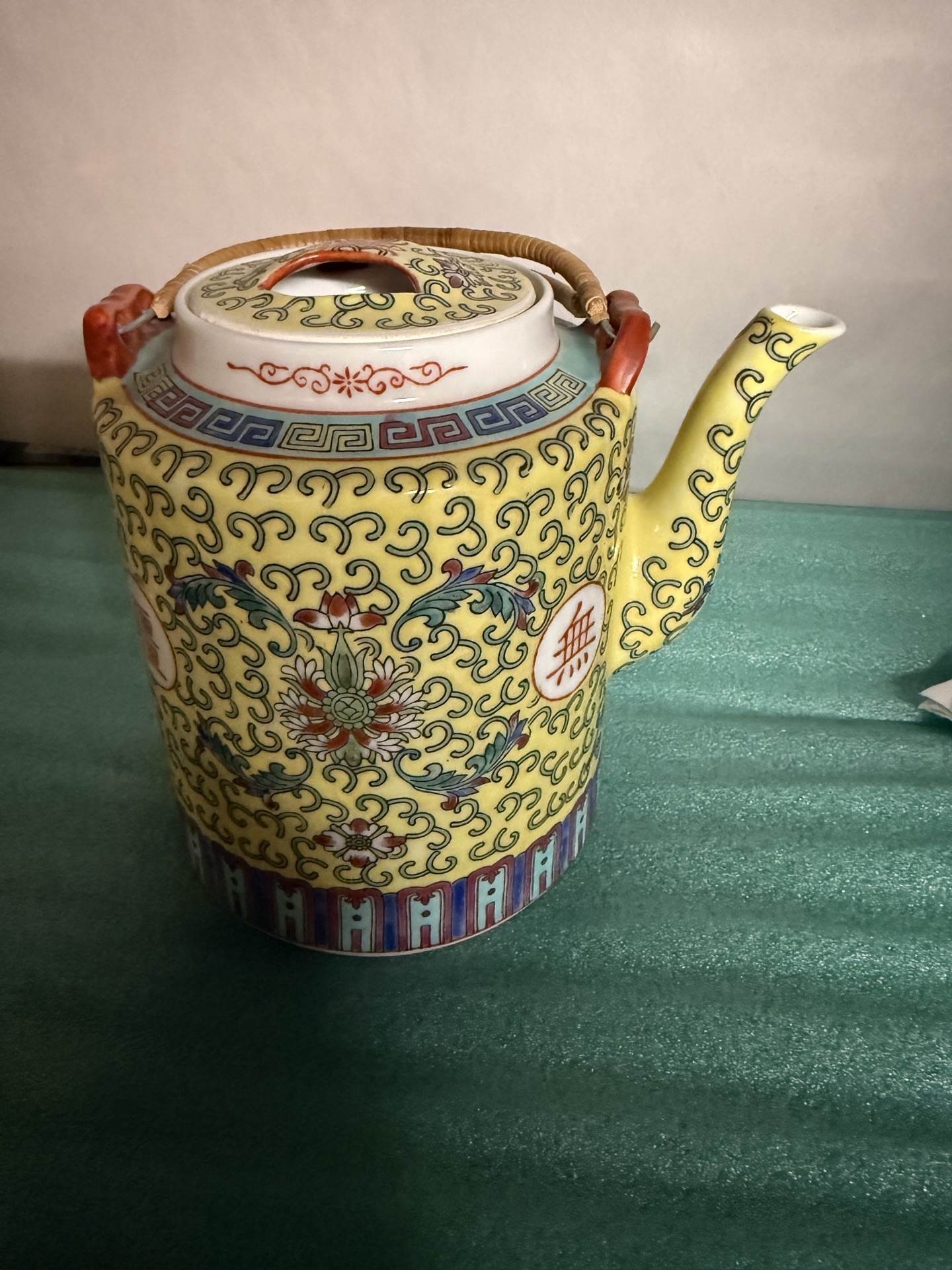 Vintage Hand-Painted Chinese Teapot with Lid - image 1 of 4