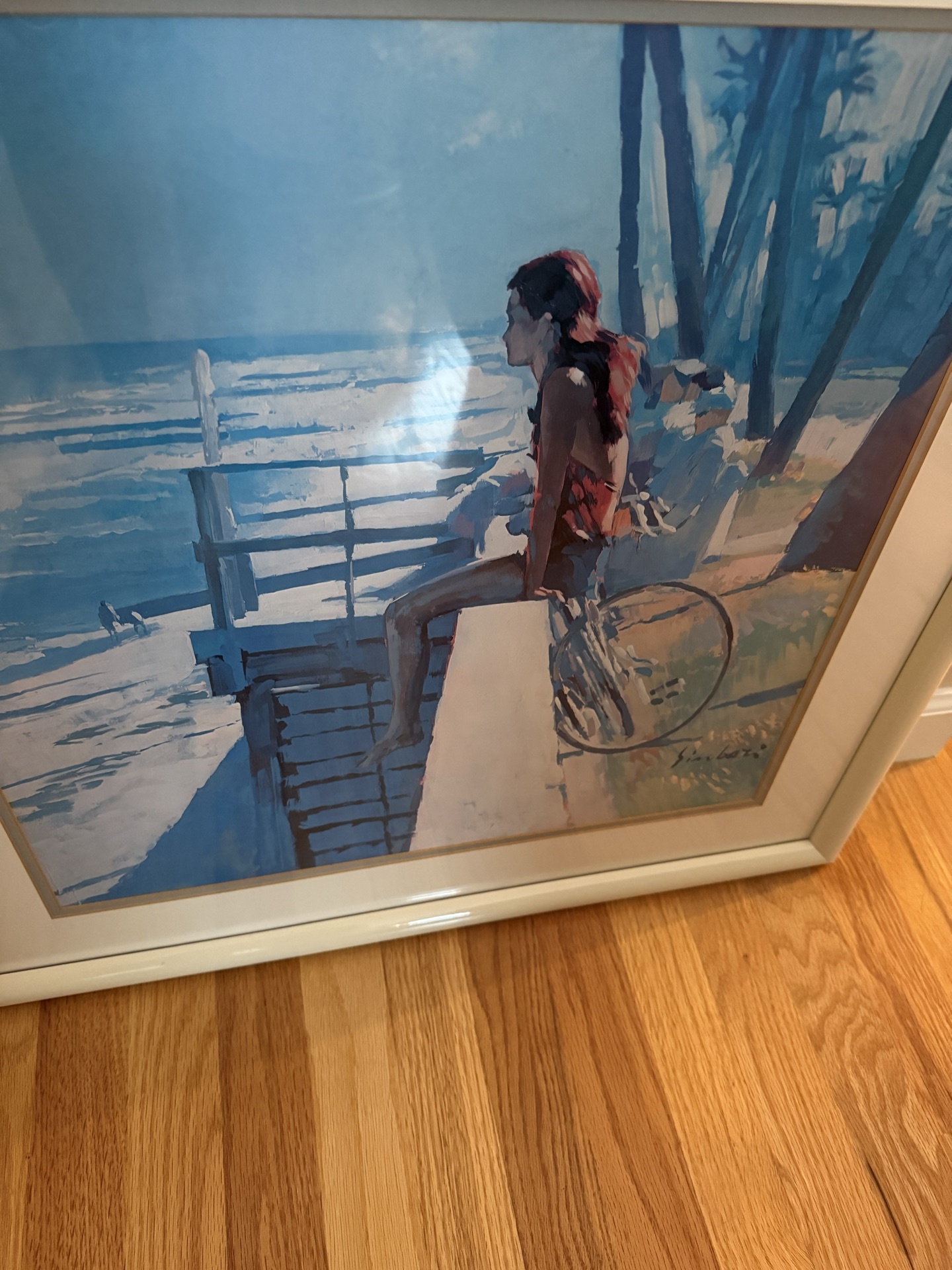 Simbari: Girl on Beach (24x24) Framed Artwork - image 2 of 4