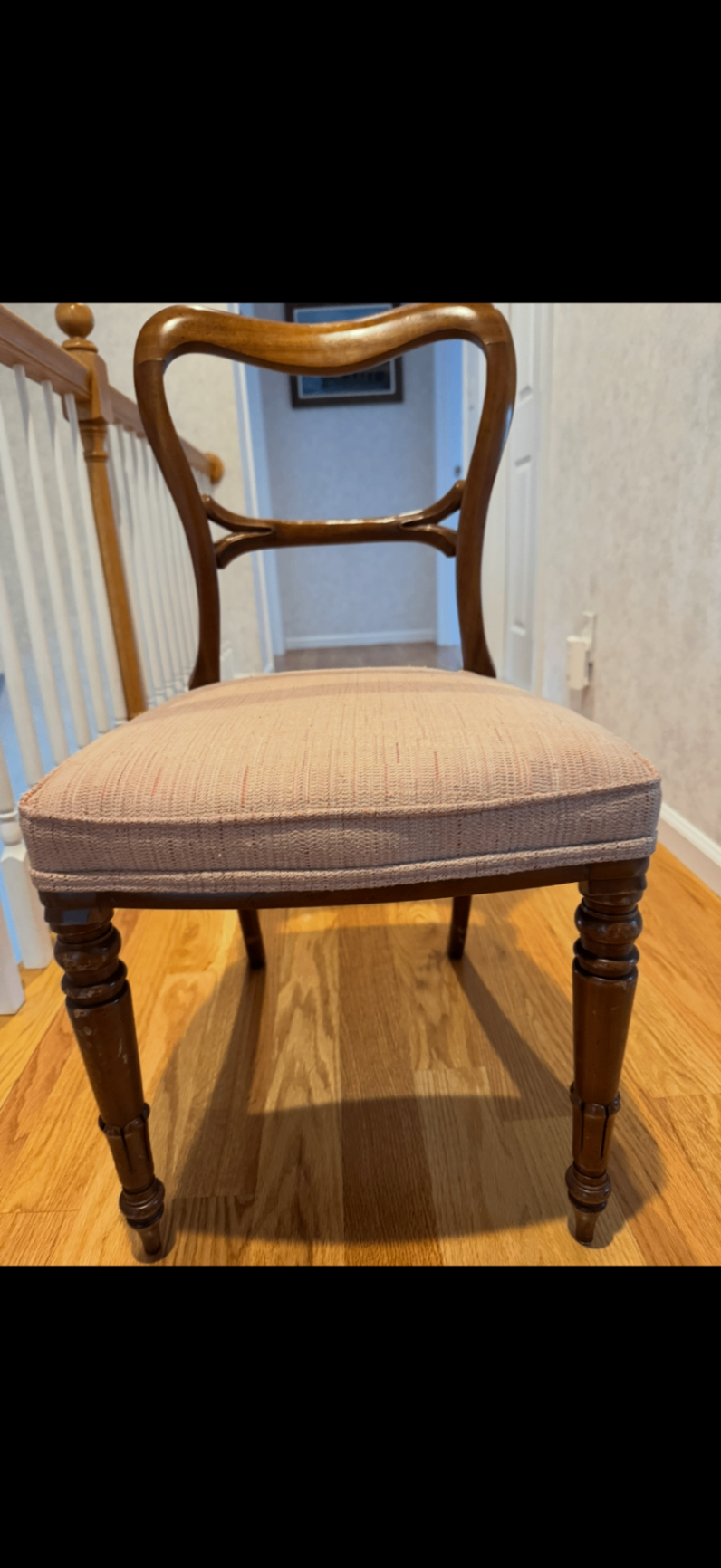 Antique/Vintage wooden chair with upholstered seat - image 1 of 1