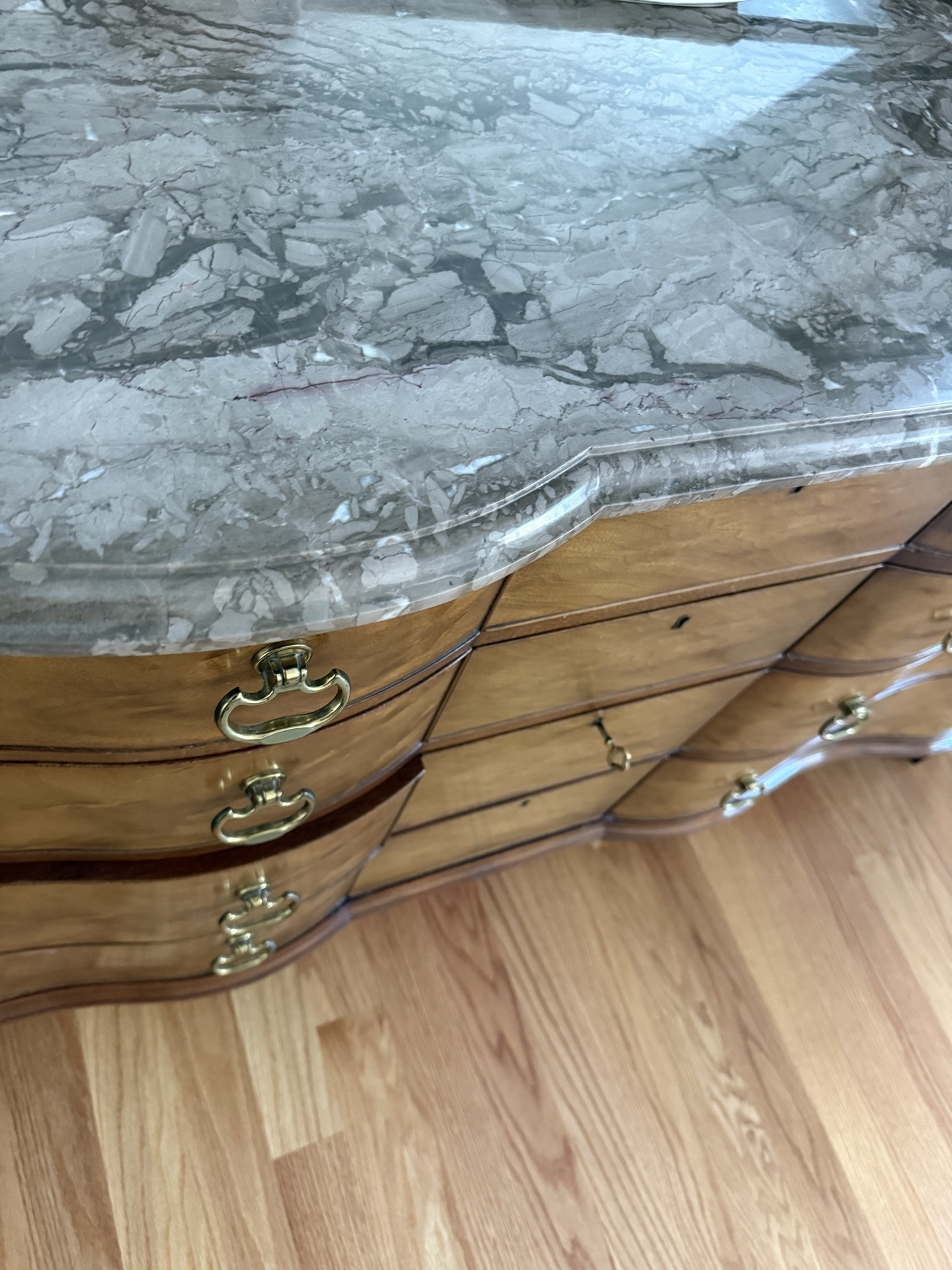 Drexel Mahogany Serpentine Bureau with Marble Top - image 2 of 7