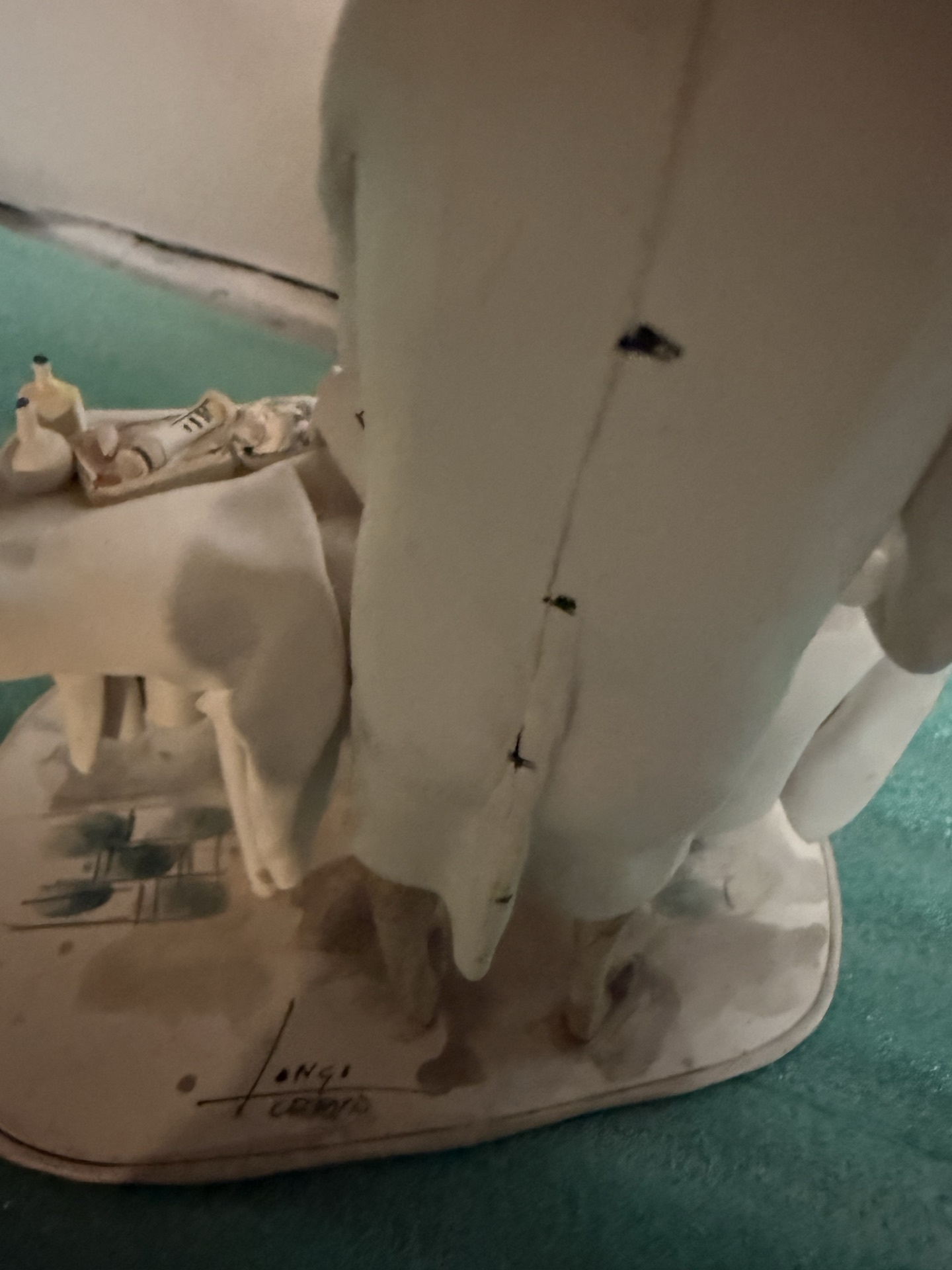 White ceramic medical-scene sculpture with  - image 3 of 5