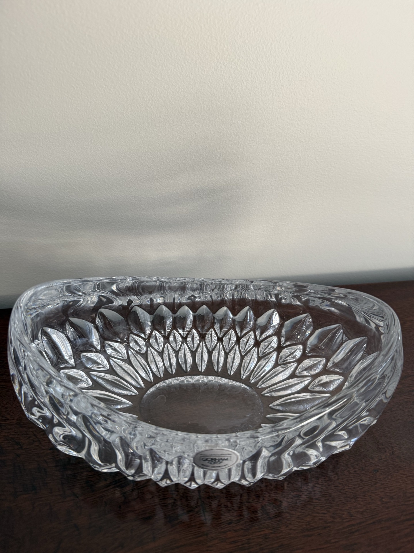 Crystal glassware: Waterford vase, Waterford honey jar with lid, and Gorham dish - image 4 of 7